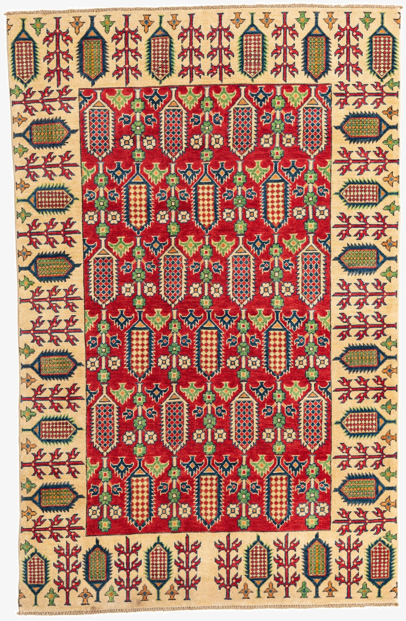  4' 10 x 7' 7  Hand Knotted Kazak Rug