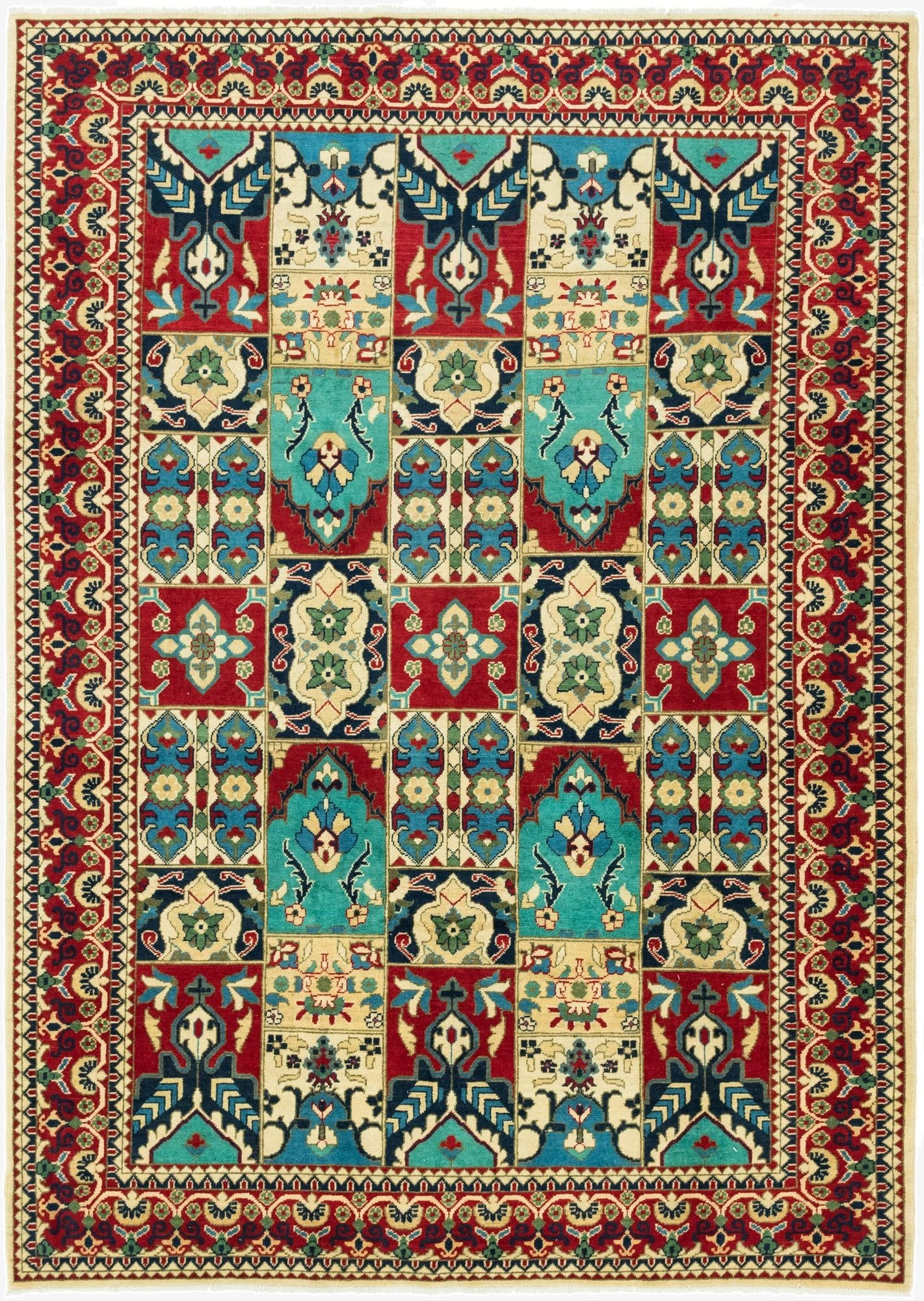  6' 9 x 9' 8  Hand Knotted Kazak Rug