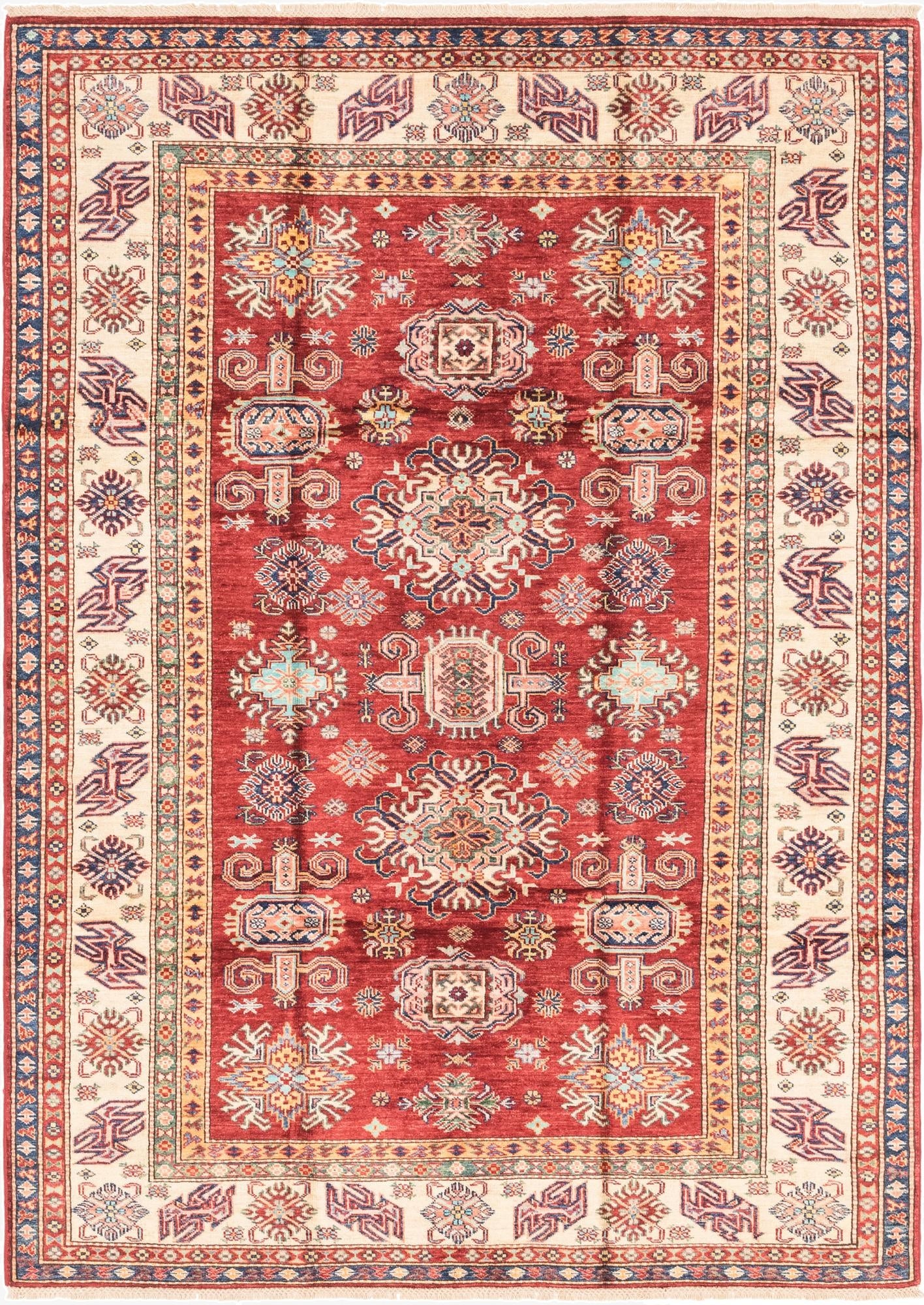  5' 7 x 8' 2  Hand Knotted Kazak Oriental Rug