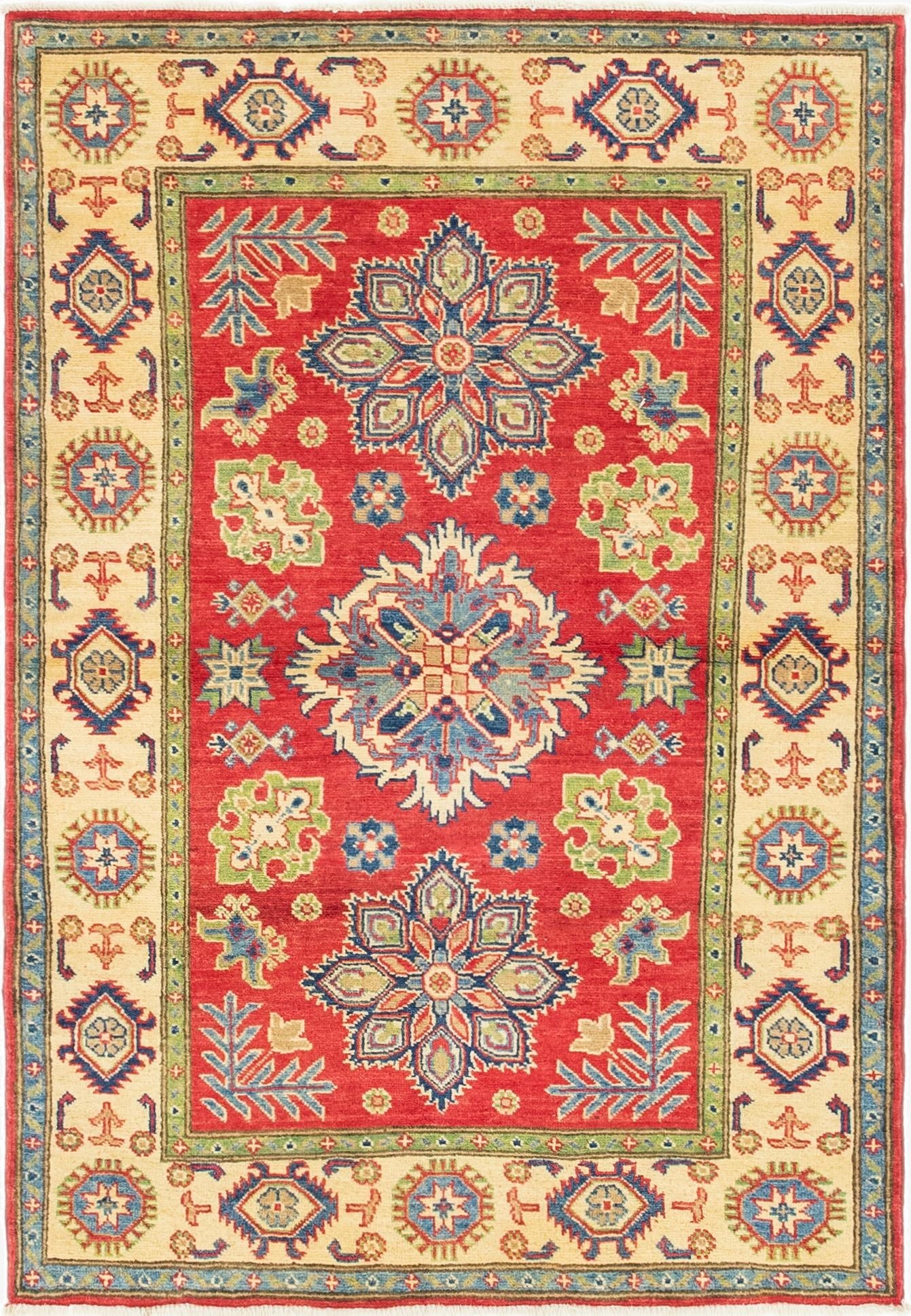  3' 10 x 5' 9  Hand Knotted Kazak Rug