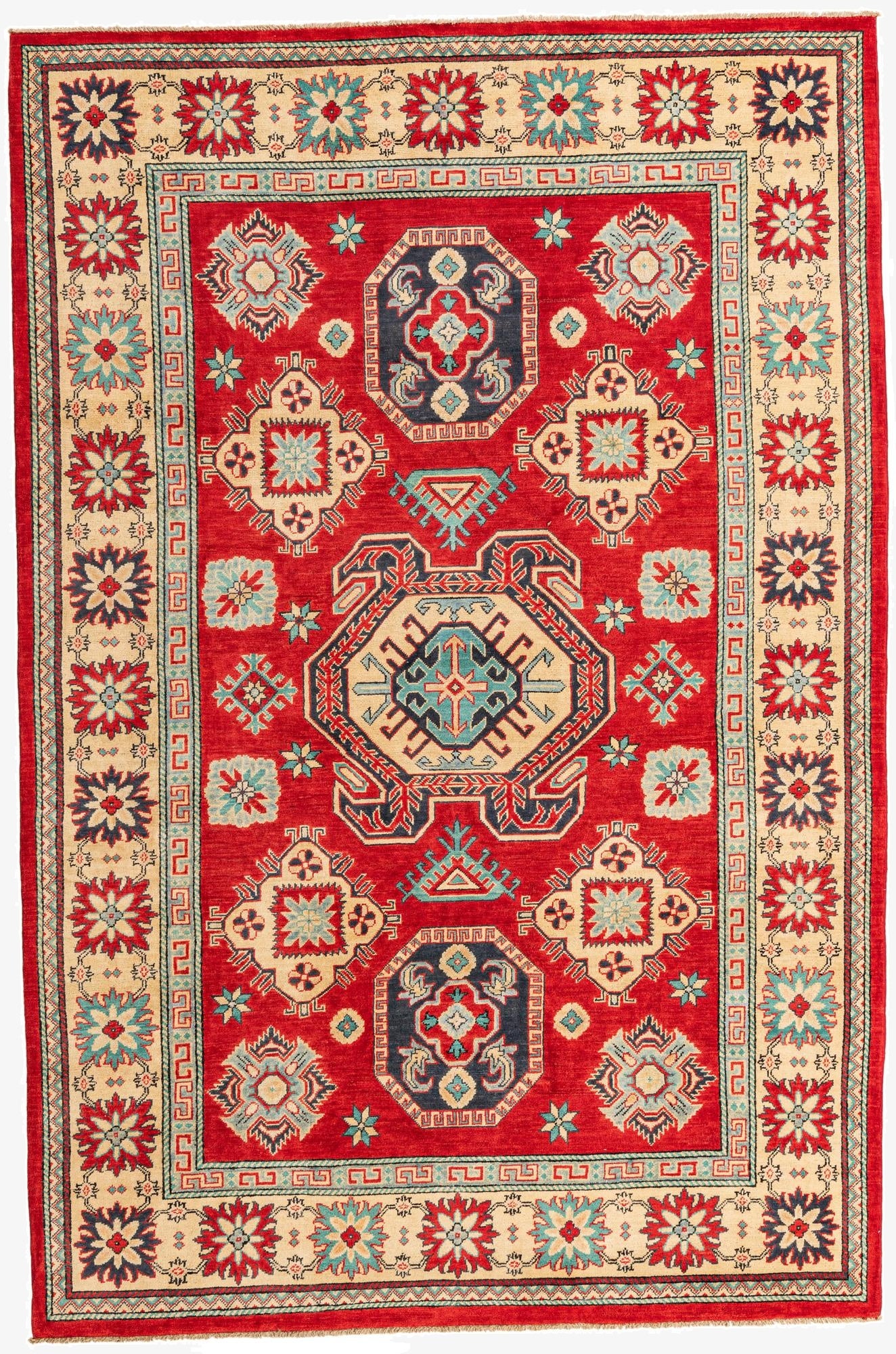  6' 7 x 10'  Hand Knotted Kazak Rug