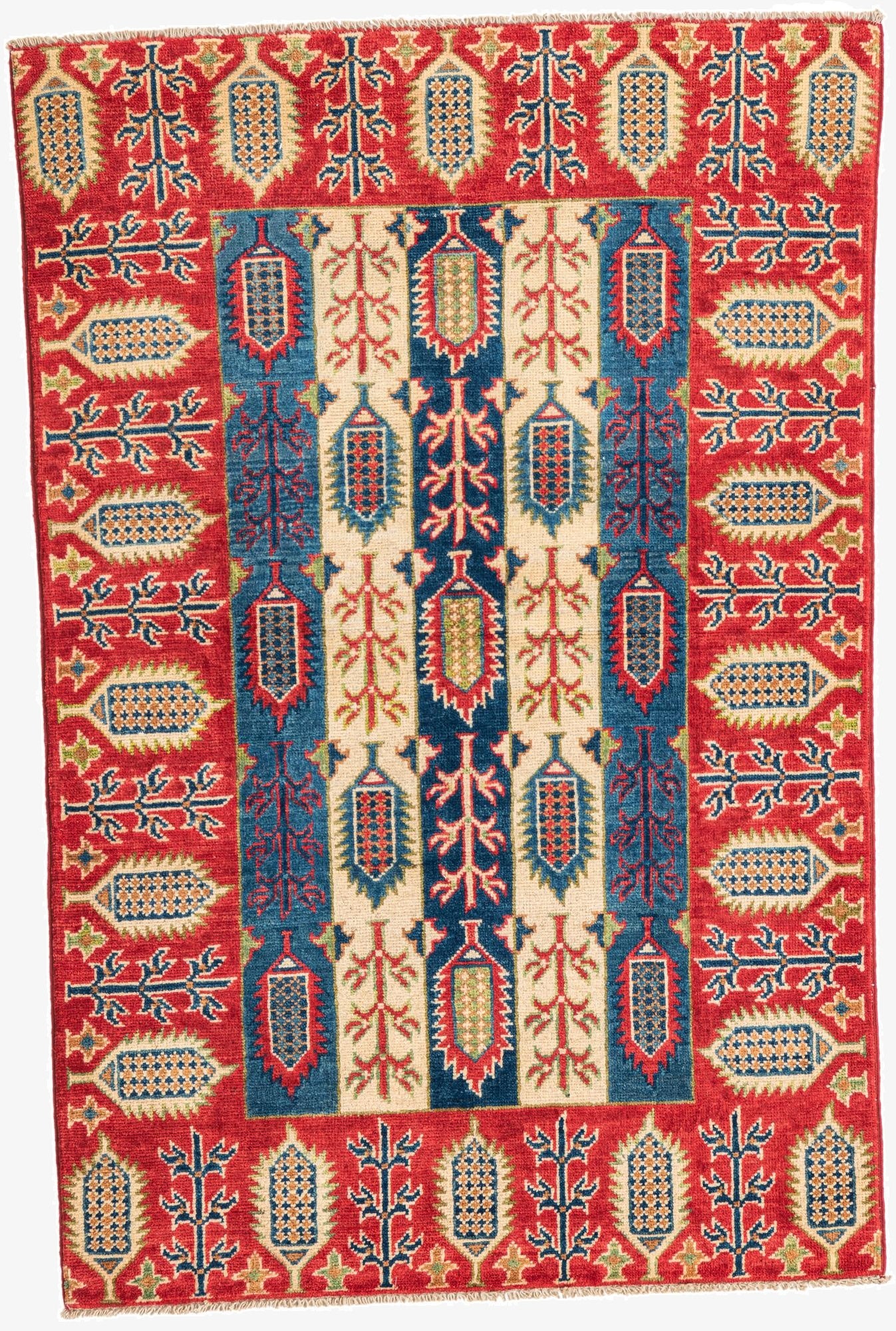  3' 4 x 5' 1  Hand Knotted Kazak Rug
