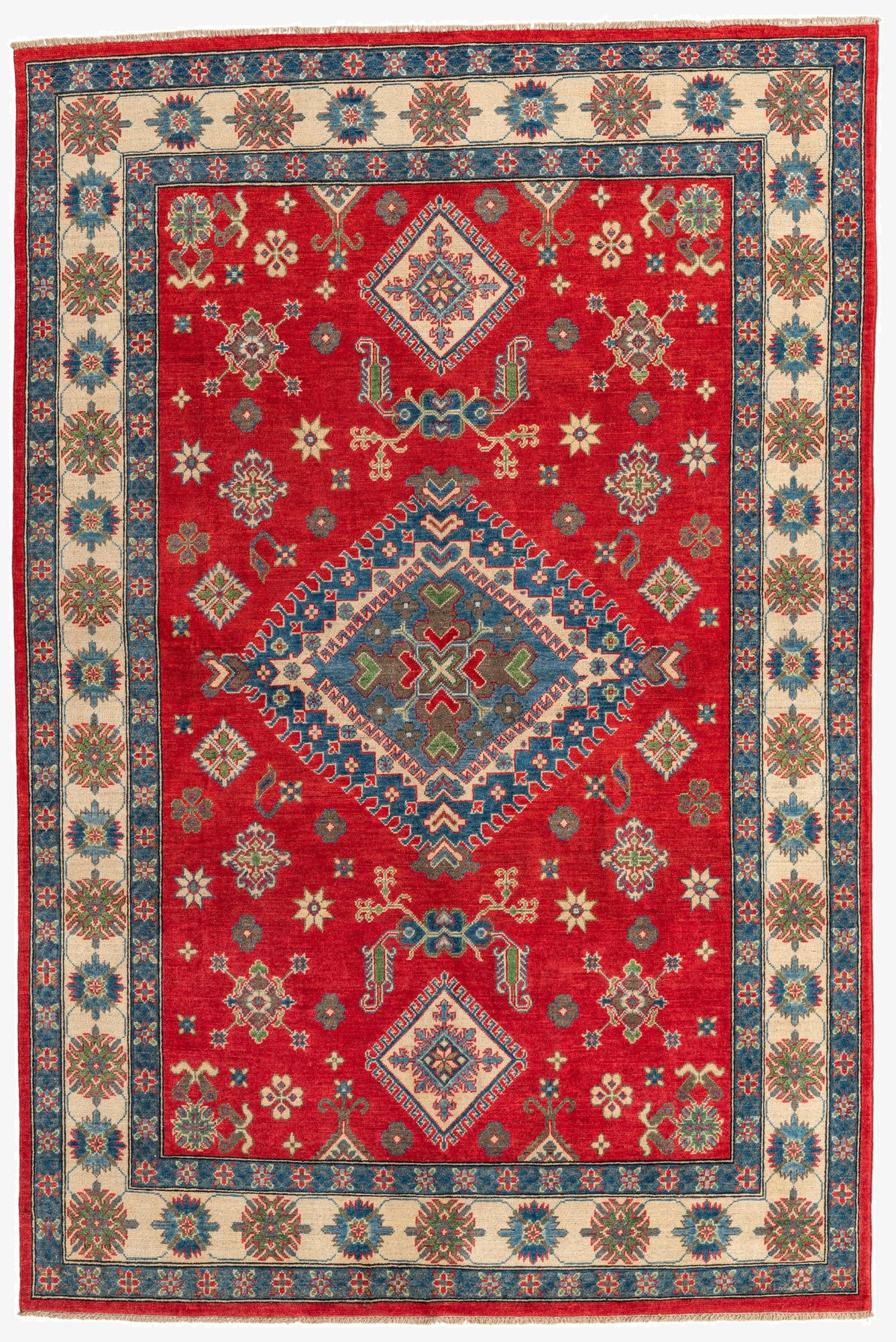 6' 2 x 9' 2  Hand Knotted Kazak Rug