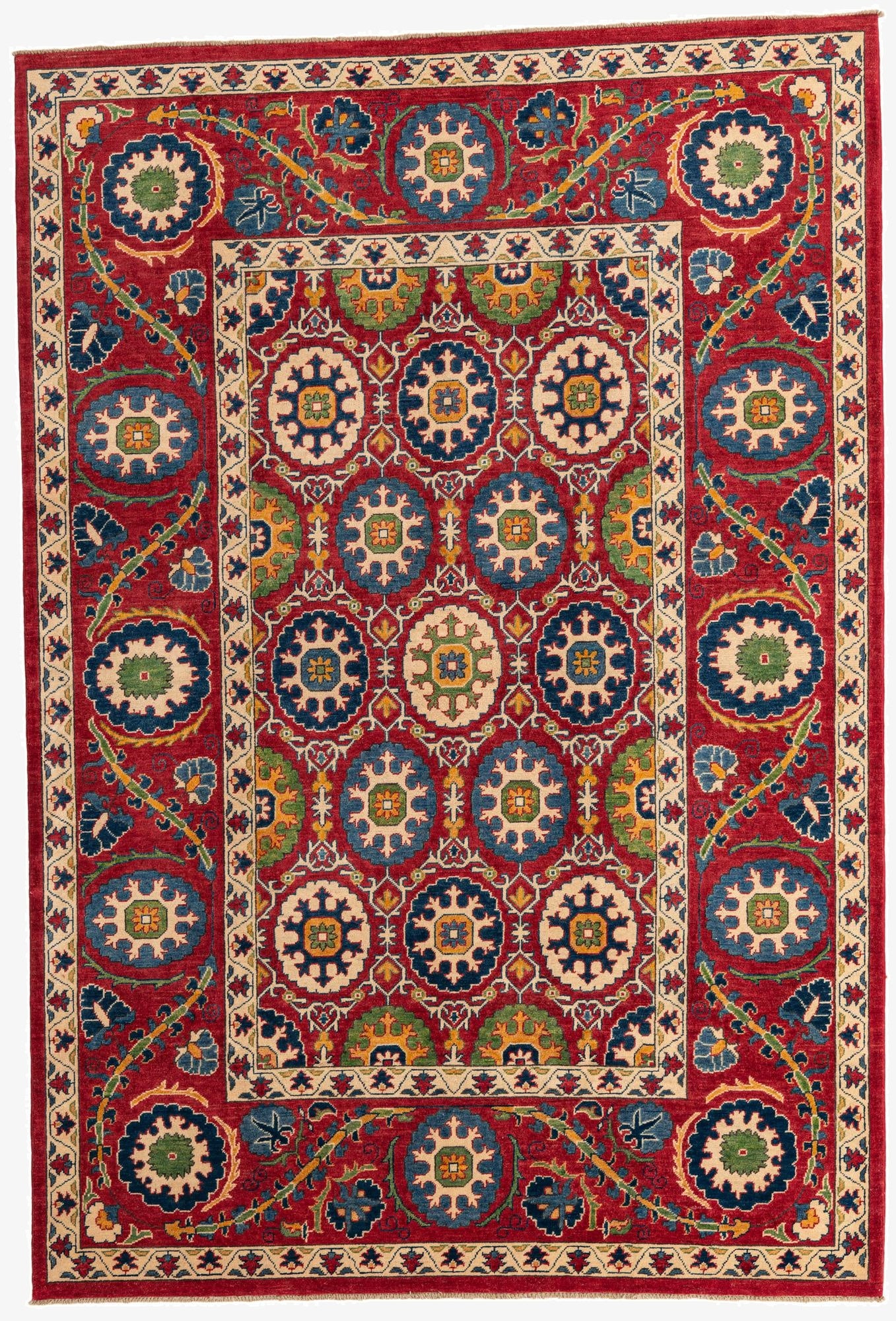  6' 8 x 9' 8  Hand Knotted Kazak Rug