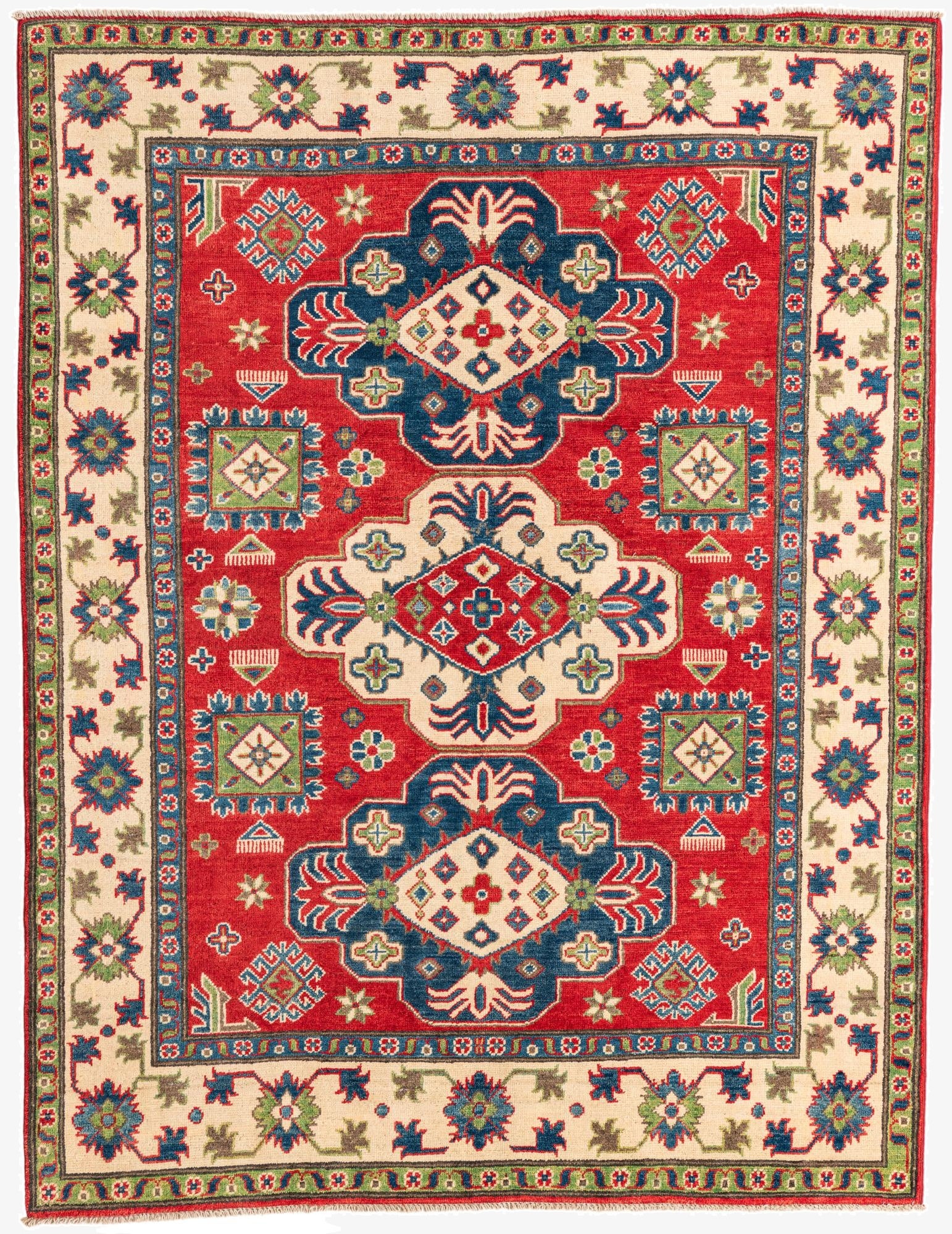  5' x 6' 5  Hand Knotted Kazak Rug