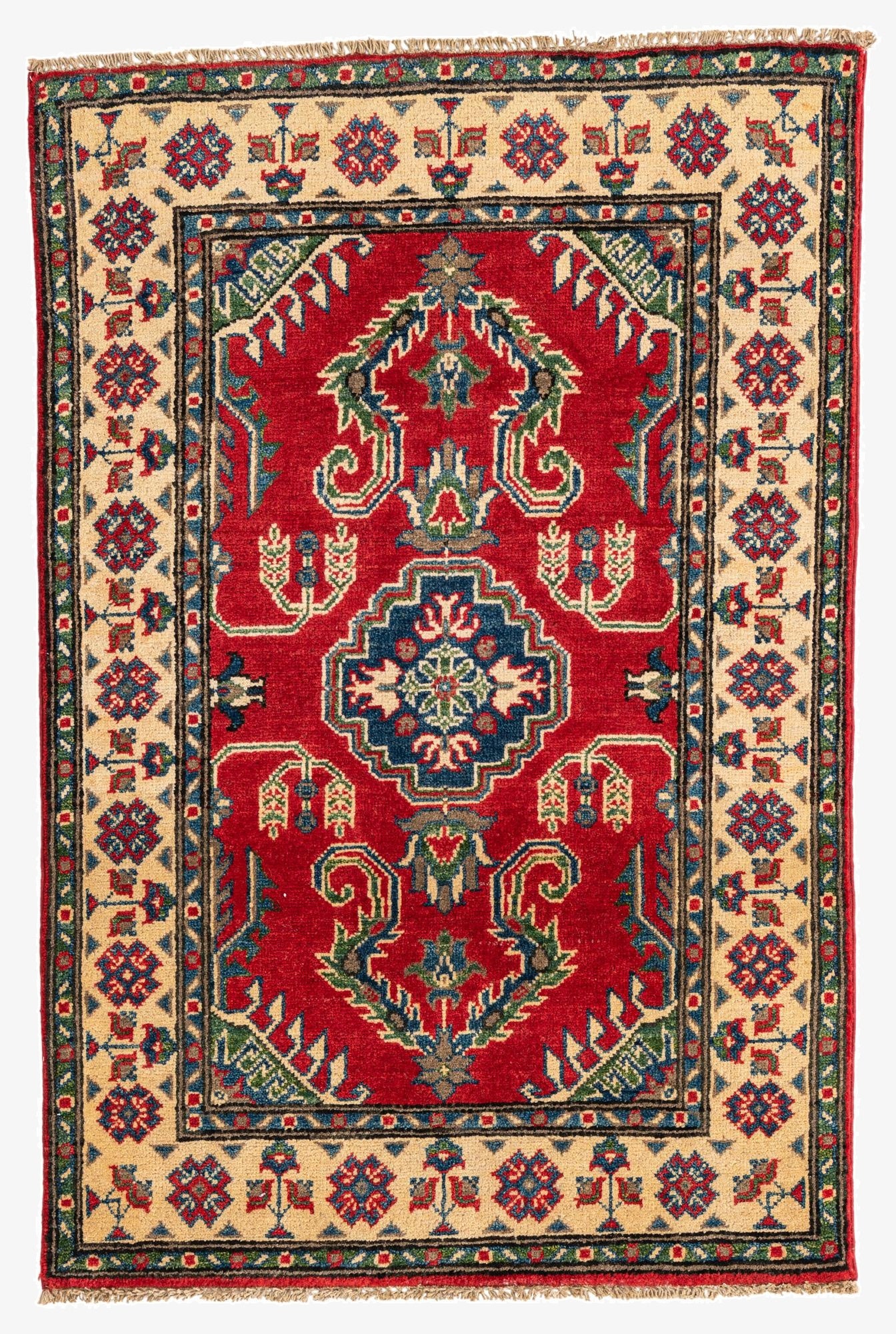  2' 9 x 4' 2  Hand Knotted Kazak Rug