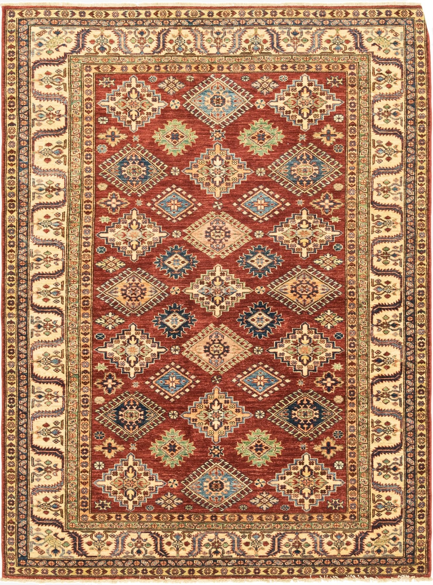  5' 7 x 7' 9  Hand Knotted Kazak Oriental Rug