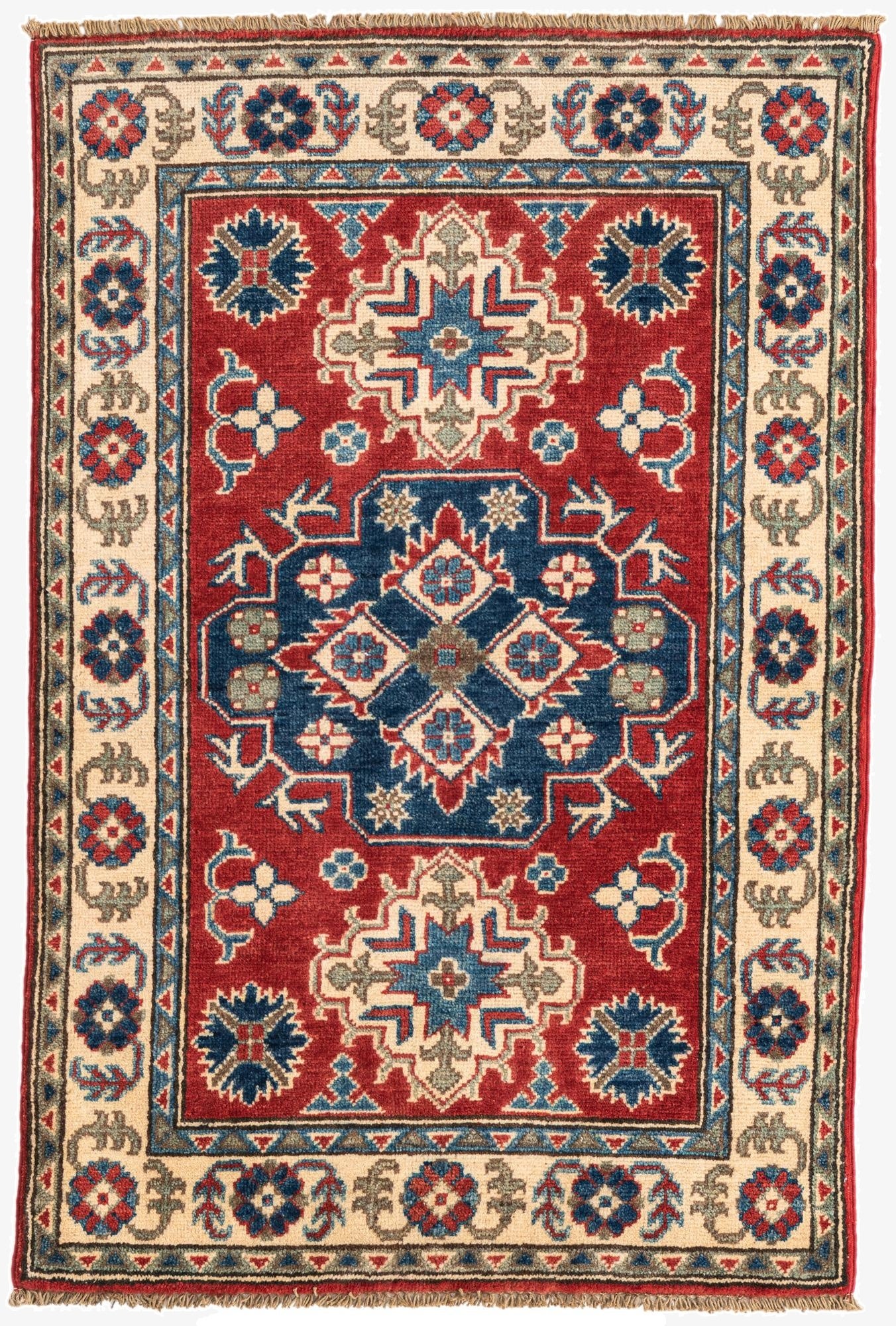  2' 8 x 4'  Hand Knotted Kazak Rug