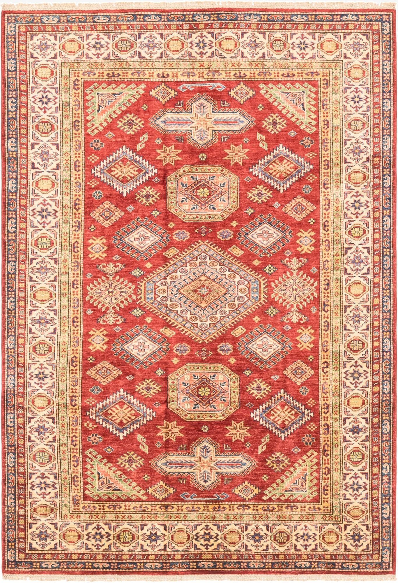 5' 7 x 8'  Hand Knotted Kazak Oriental Rug