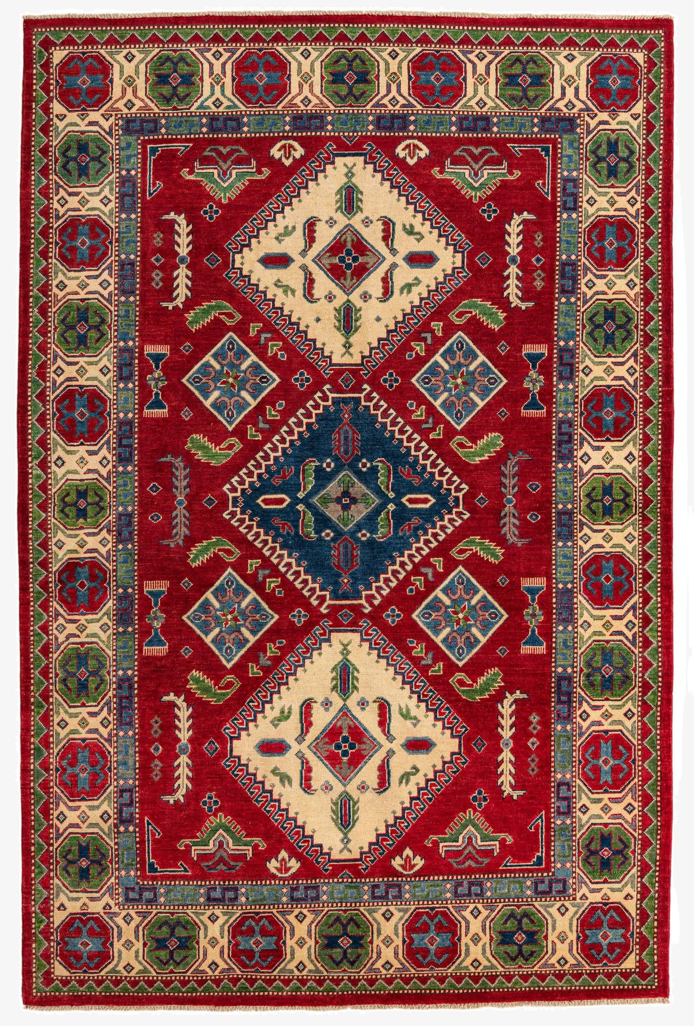  6' 7 x 10'  Hand Knotted Kazak Rug