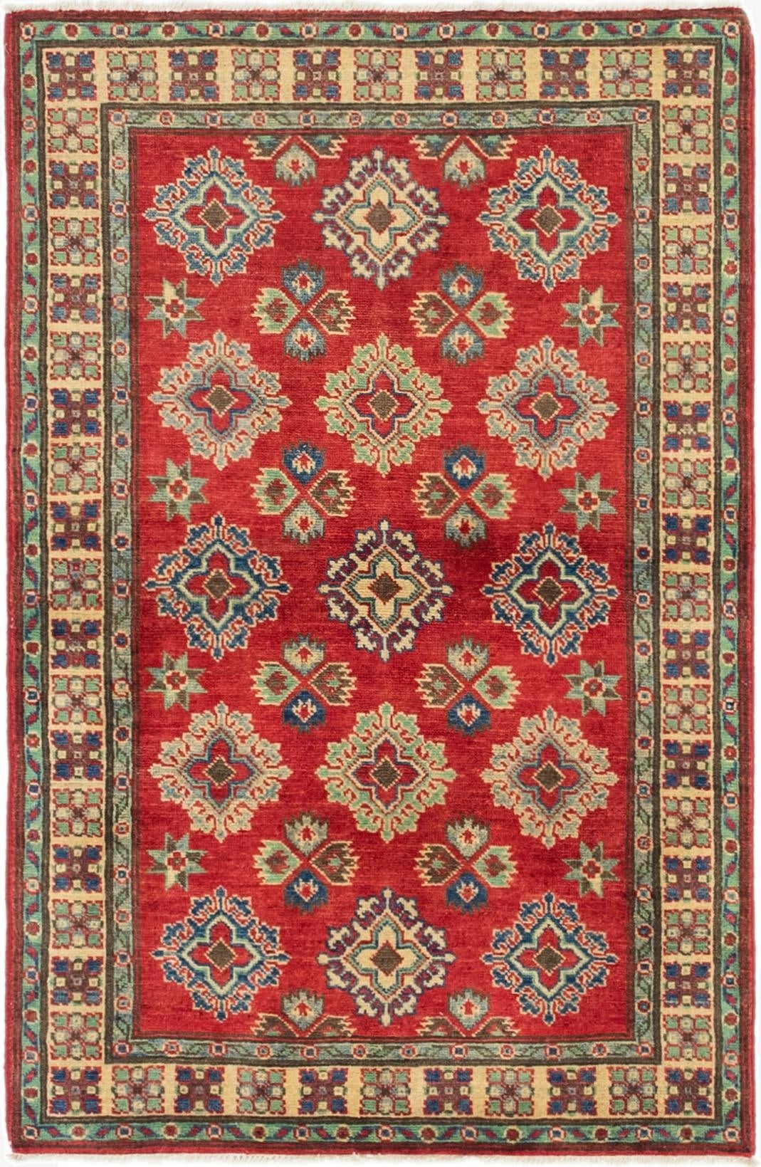 3' 1 x 4' 9  Hand Knotted Kazak Rug
