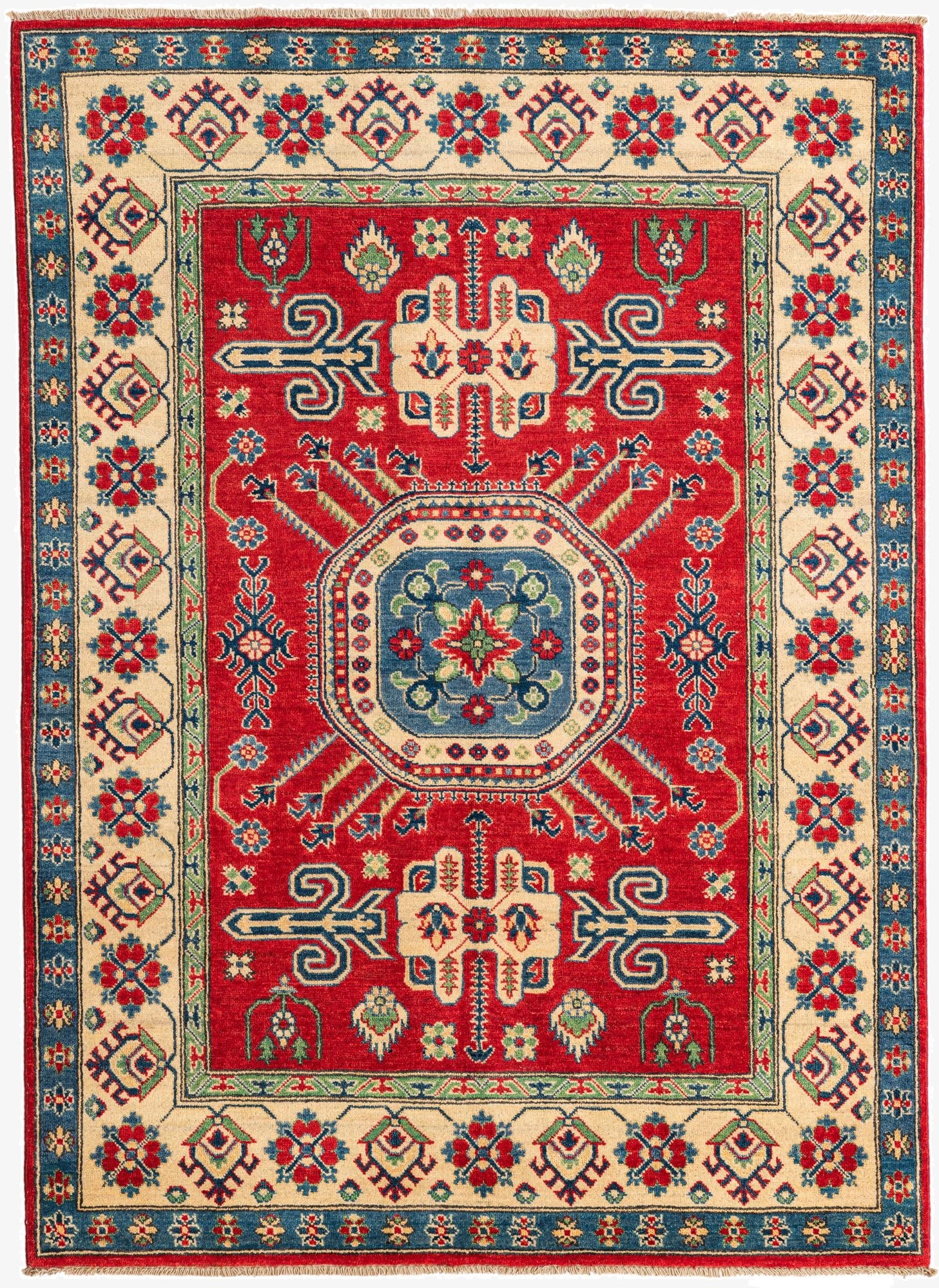  5' x 6' 10  Hand Knotted Kazak Rug