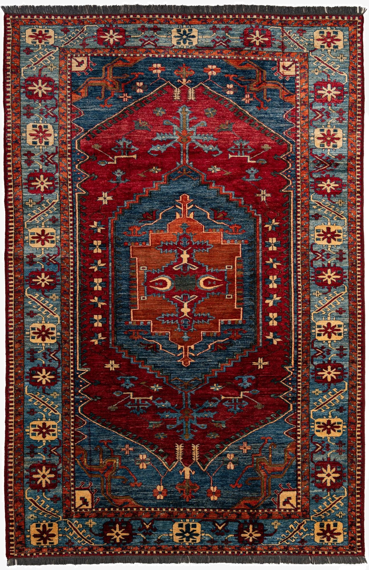  6' 8 x 10' 3  Hand Knotted Kazak Wool Rug