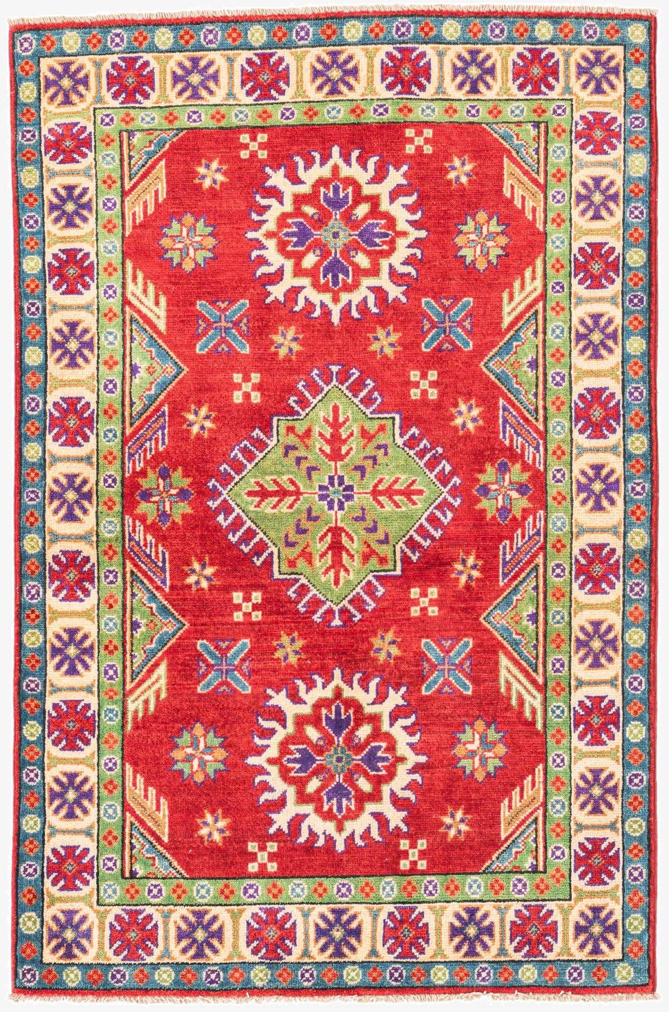  3' 3 x 5'  Hand Knotted Kazak Rug
