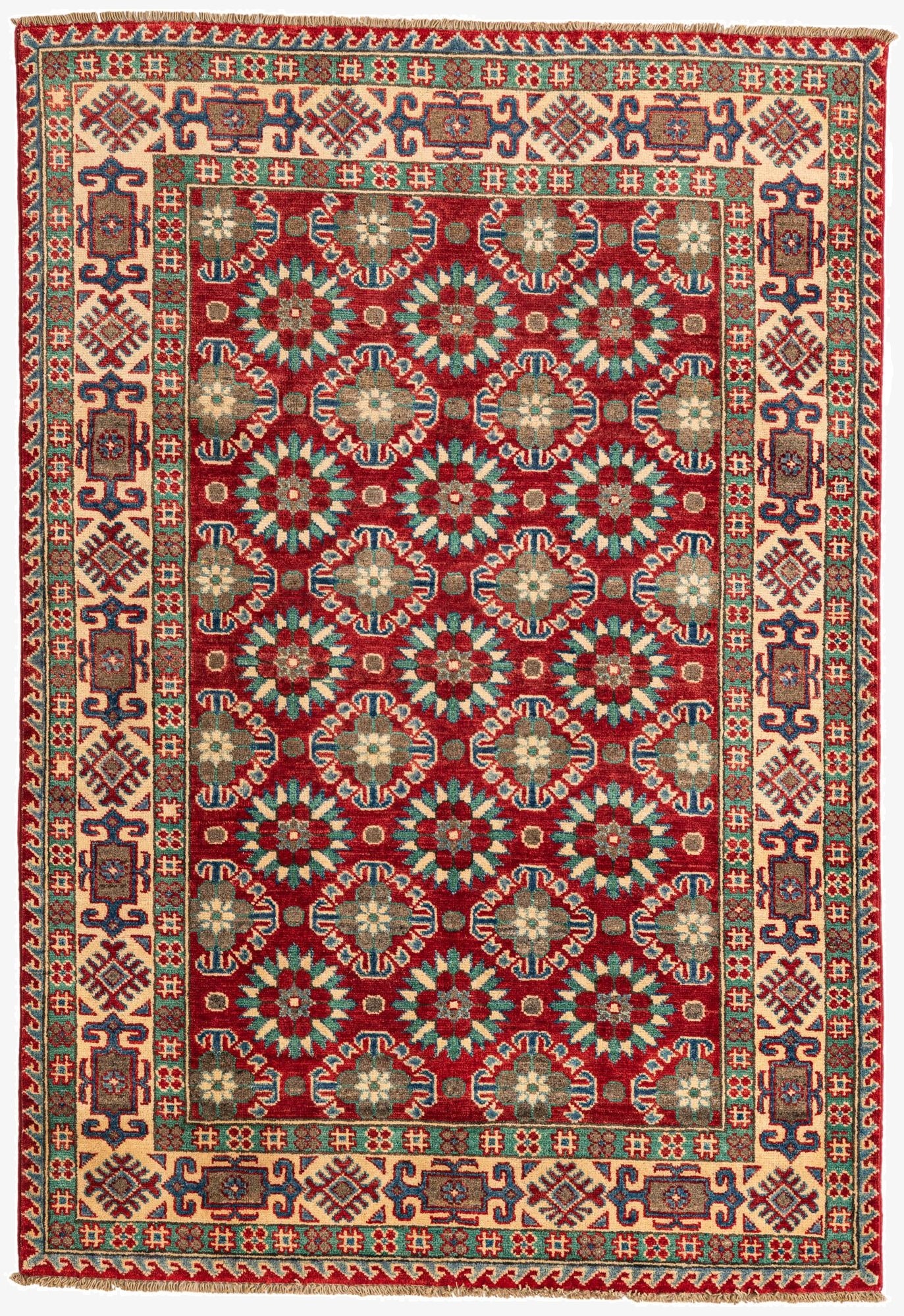 4' x 5' 10  Hand Knotted Kazak Rug