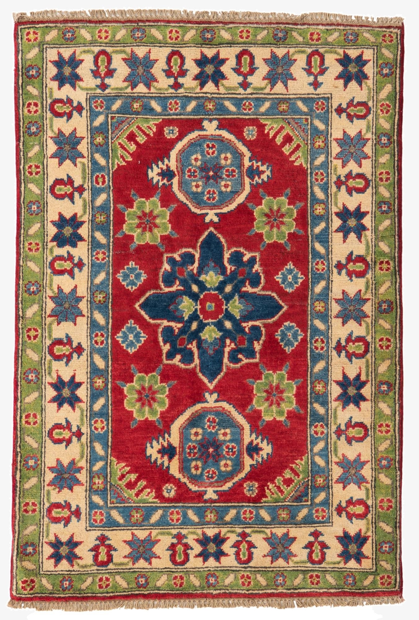  2' 10 x 4' 4  Hand Knotted Kazak Rug