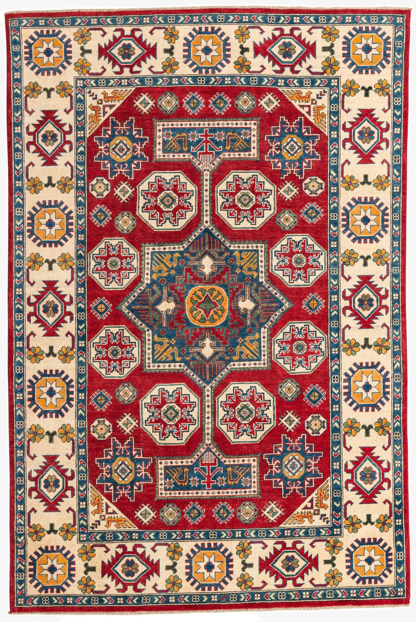  6' x 9'  Hand Knotted Kazak Rug