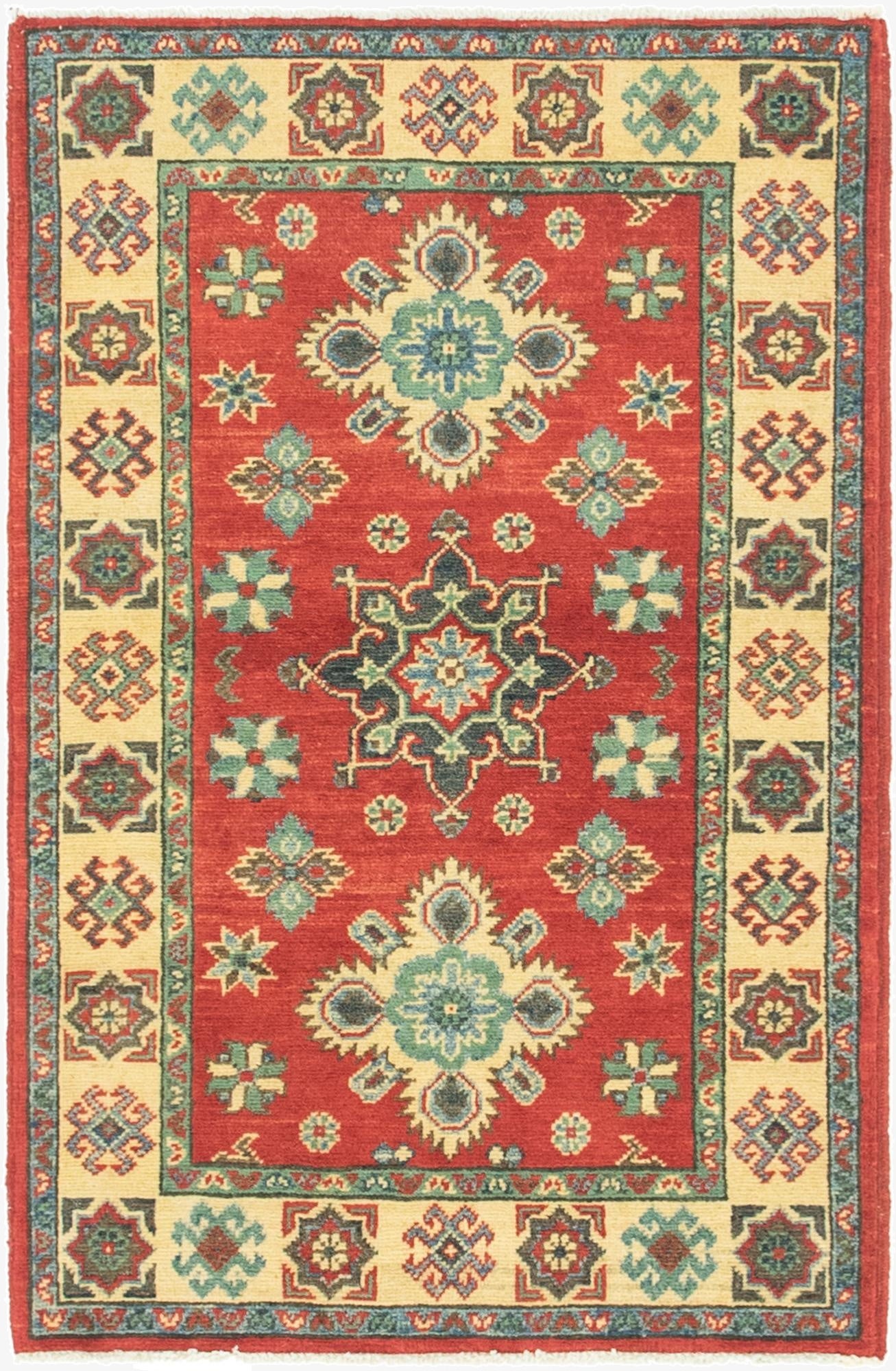  2' 8 x 4' 2  Hand Knotted Kazak Rug