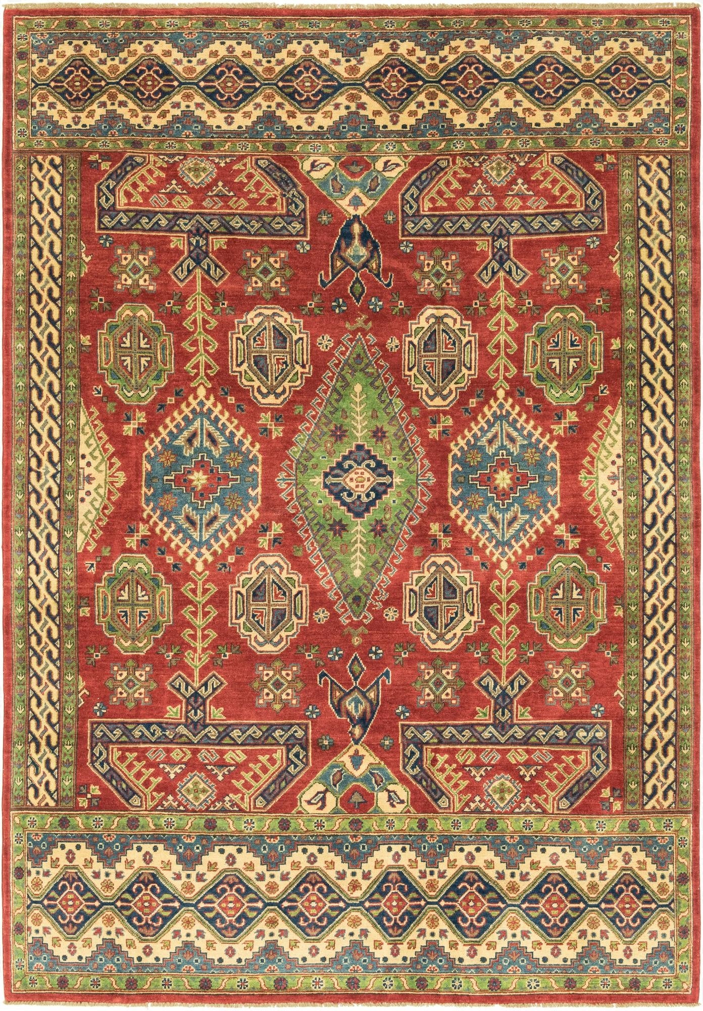  6' 7 x 9' 7  Hand Knotted Kazak Rug
