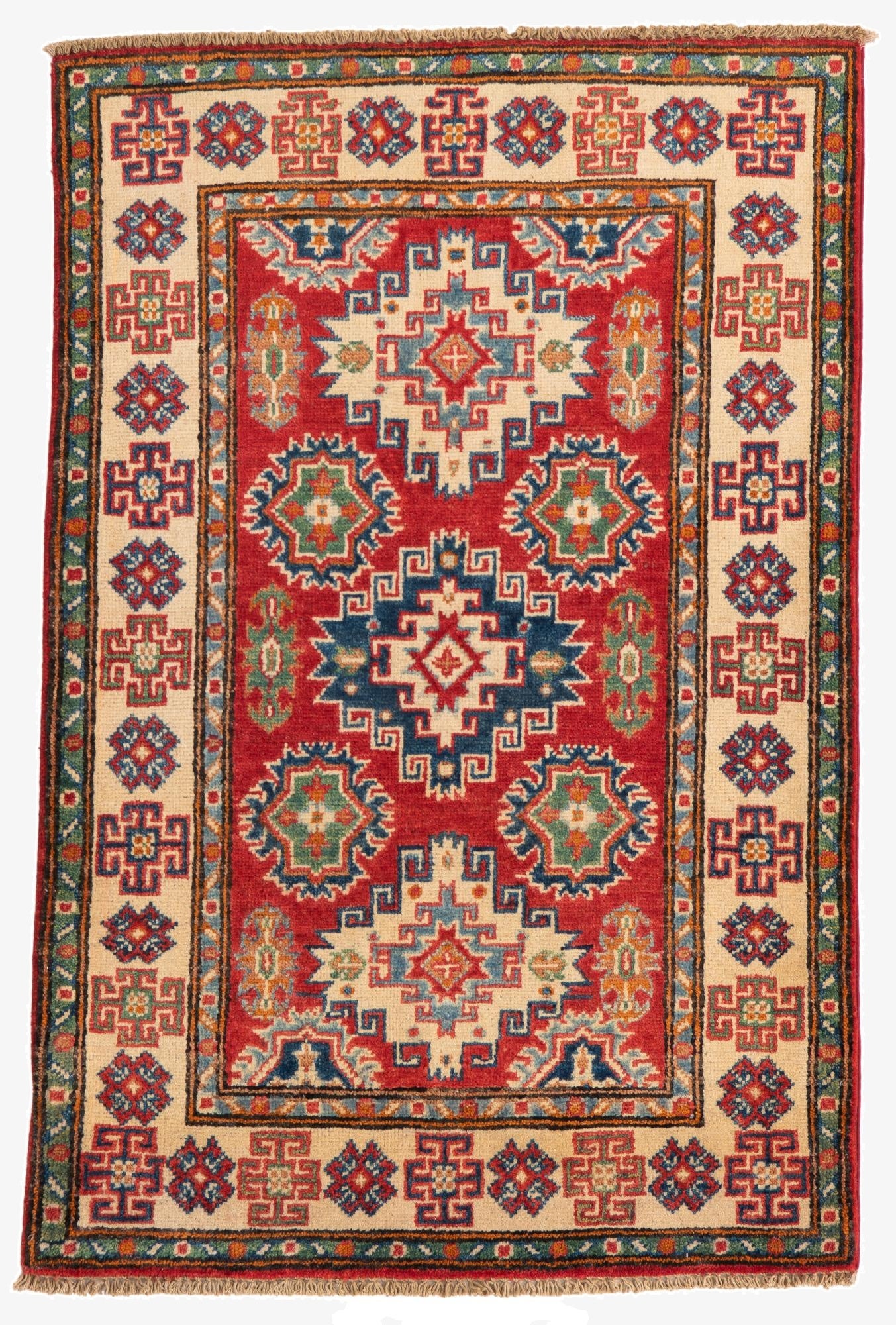  2' 9 x 4' 3  Hand Knotted Kazak Rug