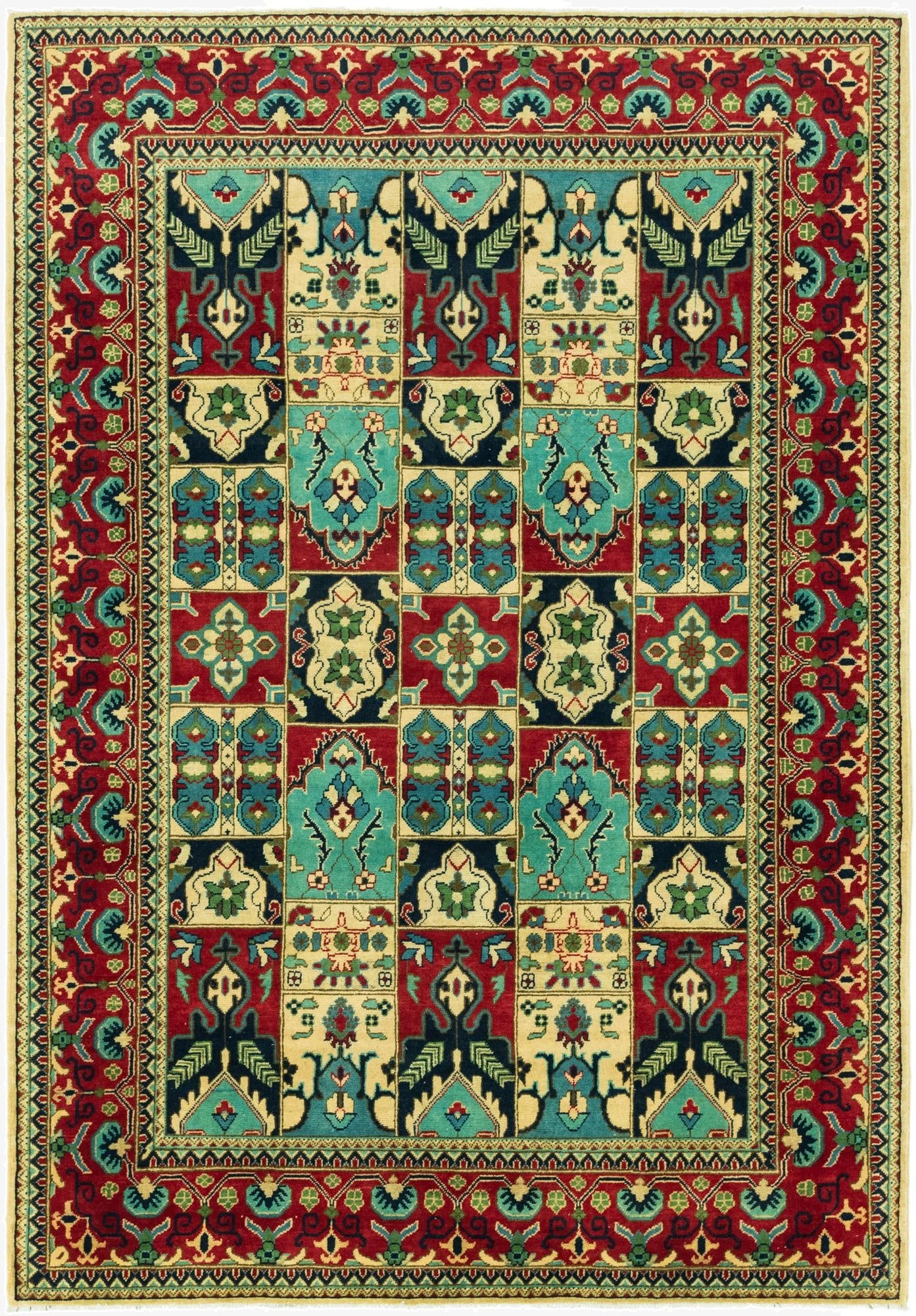  6' 6 x 9' 7  Hand Knotted Kazak Rug