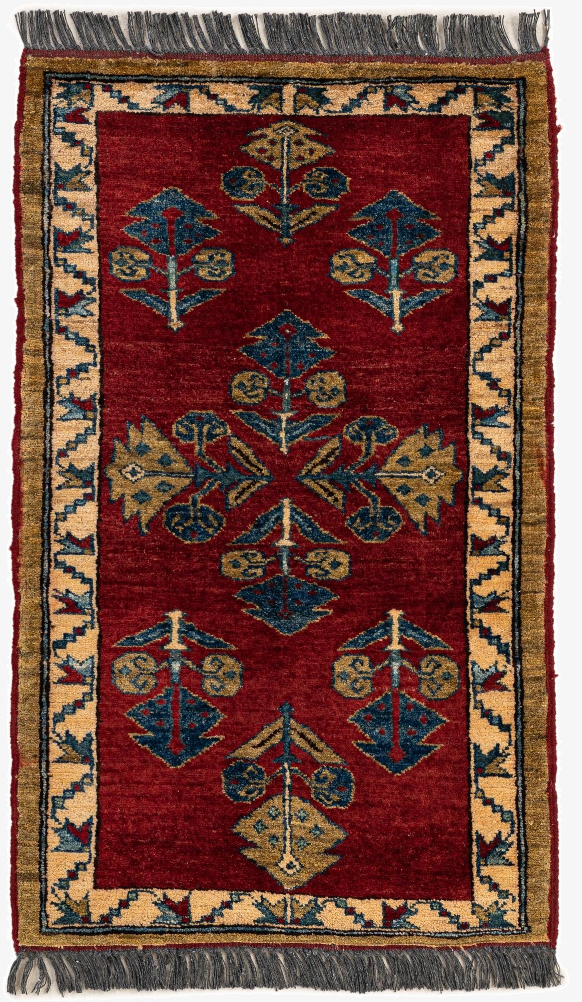  2' x 3' 4  Hand Knotted Kazak Wool Rug