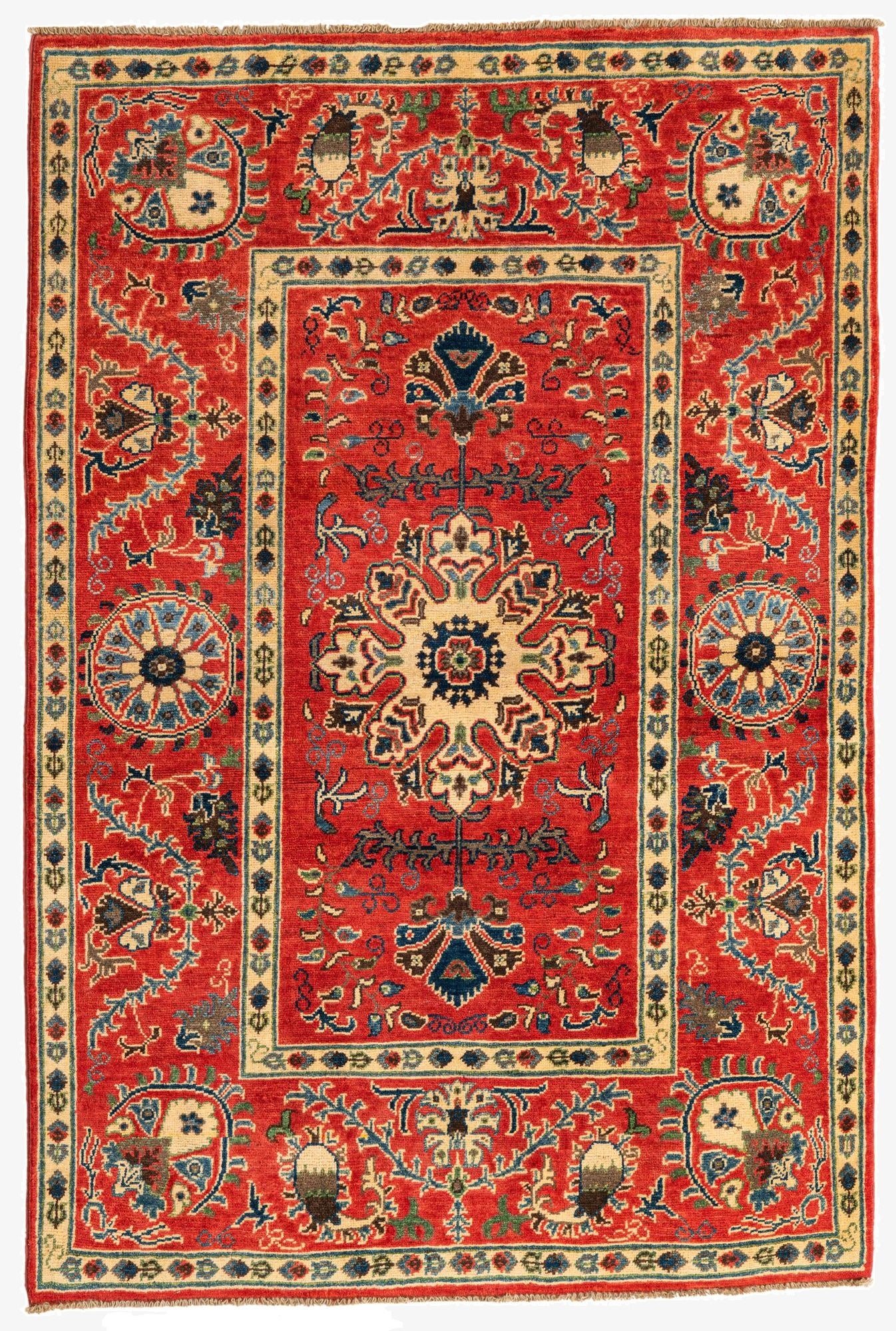  5' 1 x 6' 2  Hand Knotted Kazak Rug