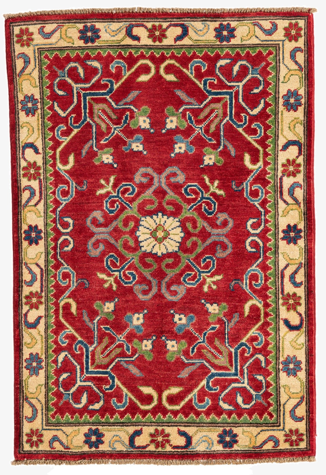  2' 9 x 4' 1  Hand Knotted Kazak Rug