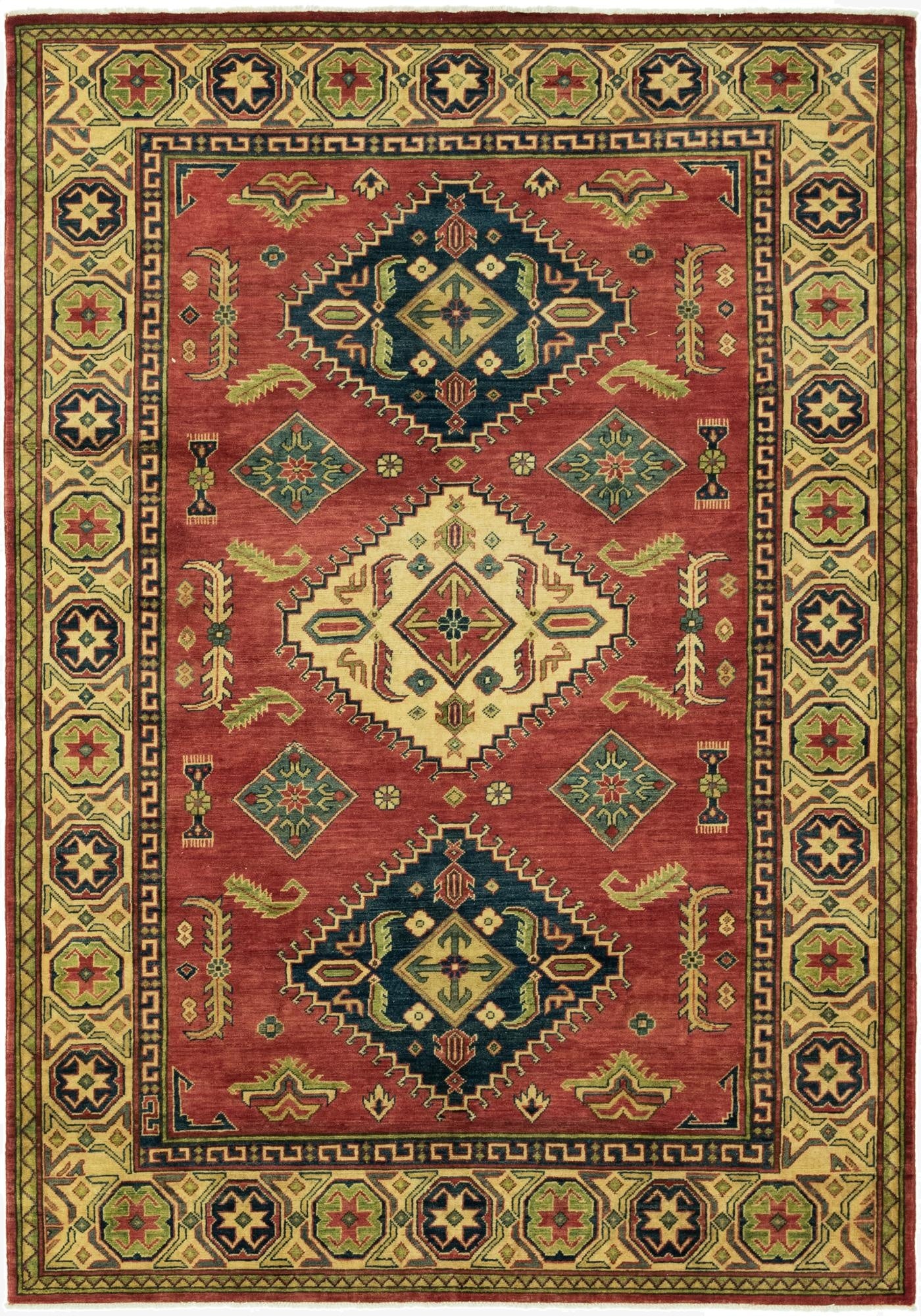  6' 9 x 9' 8  Hand Knotted Kazak Rug