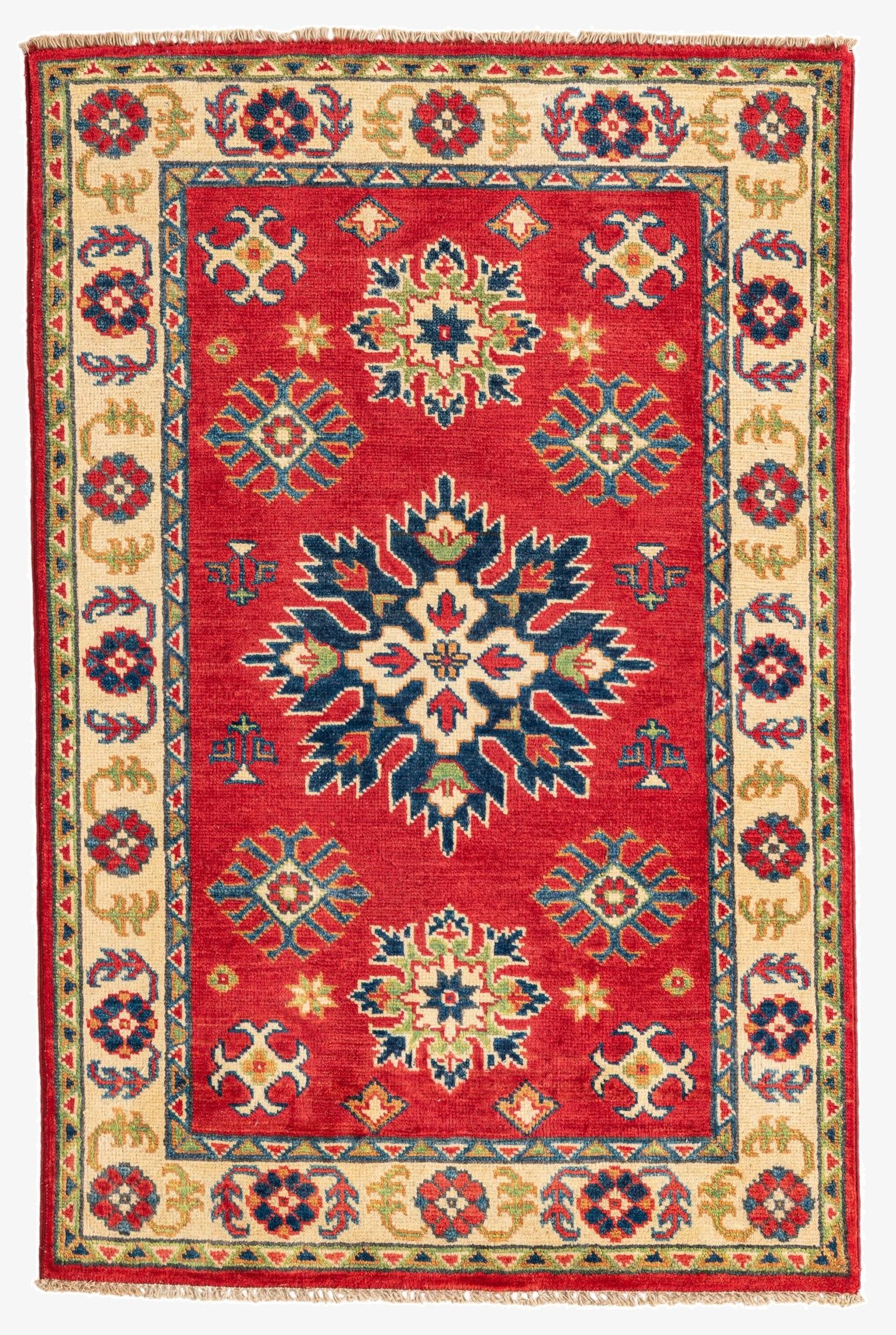  2' 8 x 4' 1  Hand Knotted Kazak Rug