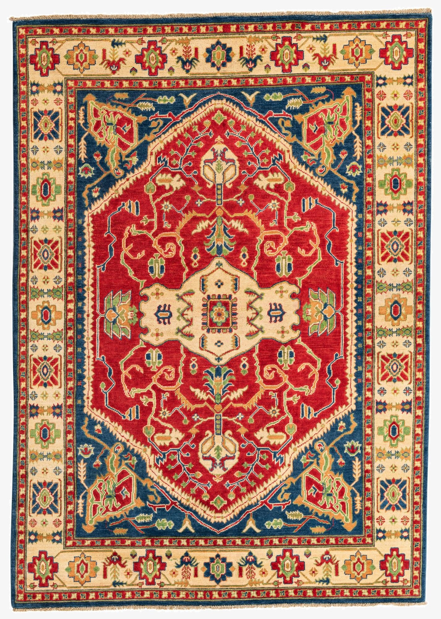  5' 7 x 8'  Hand Knotted Kazak Rug