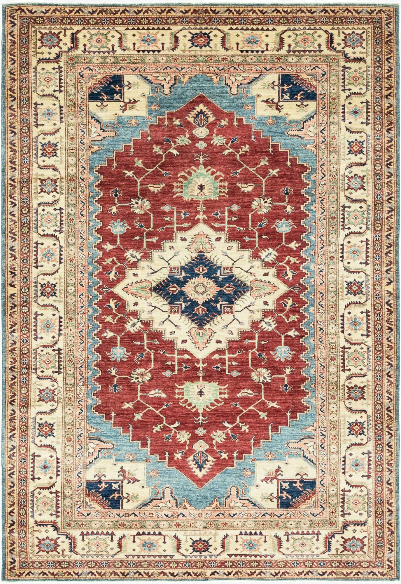  6' 7 x 9' 9  Hand Knotted Kazak Oriental Rug