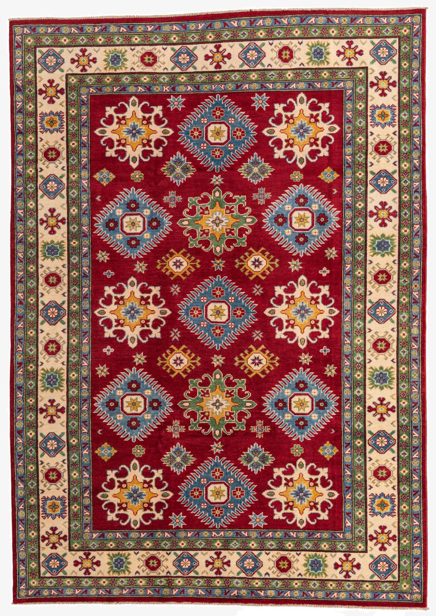  6' 9 x 9' 6  Hand Knotted Kazak Rug