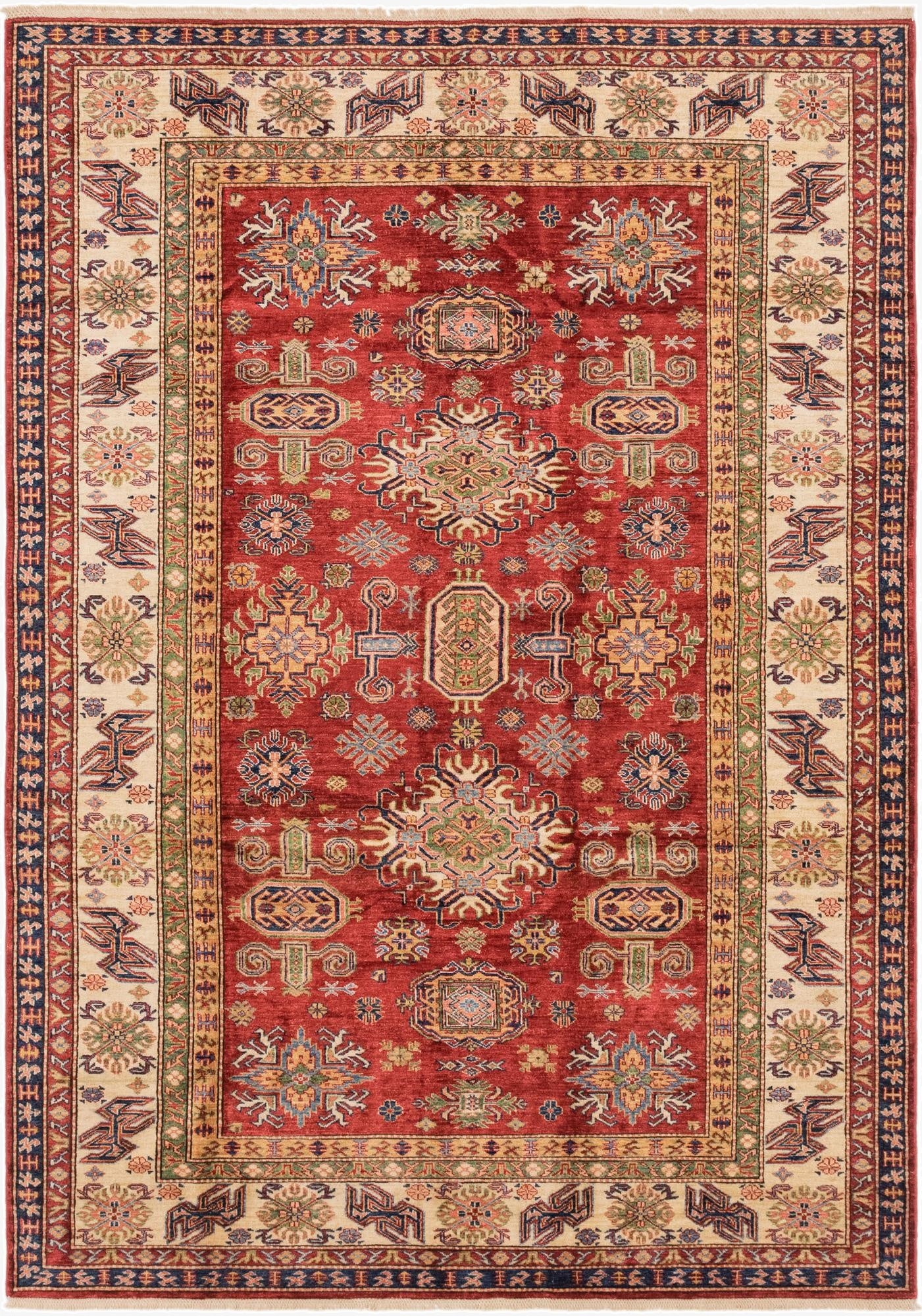  6' 7 x 9' 7  Hand Knotted Kazak Oriental Rug