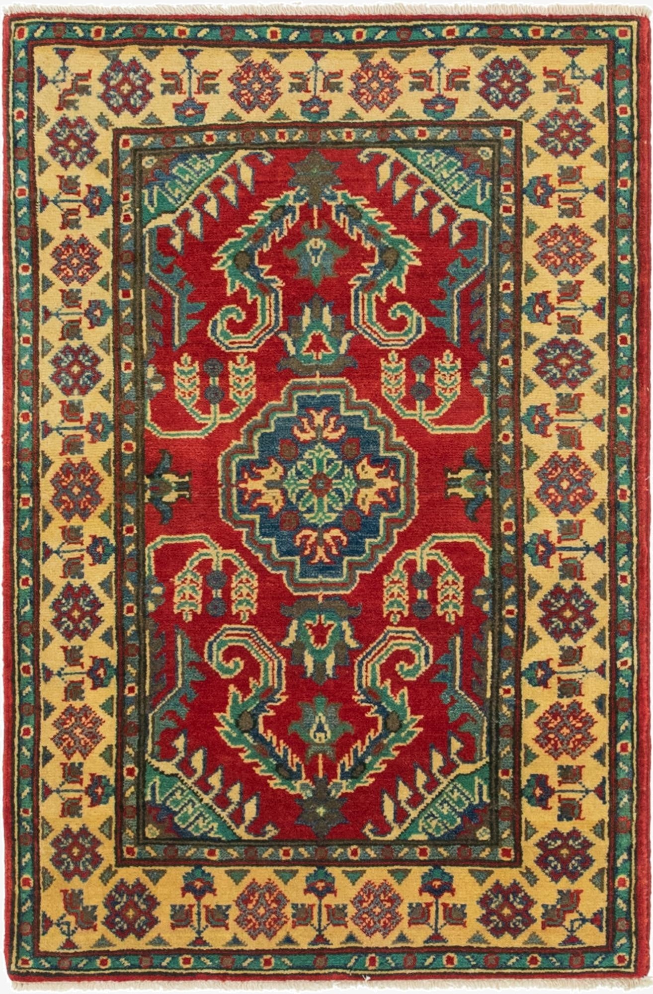  2' 8 x 4' 1  Hand Knotted Kazak Rug