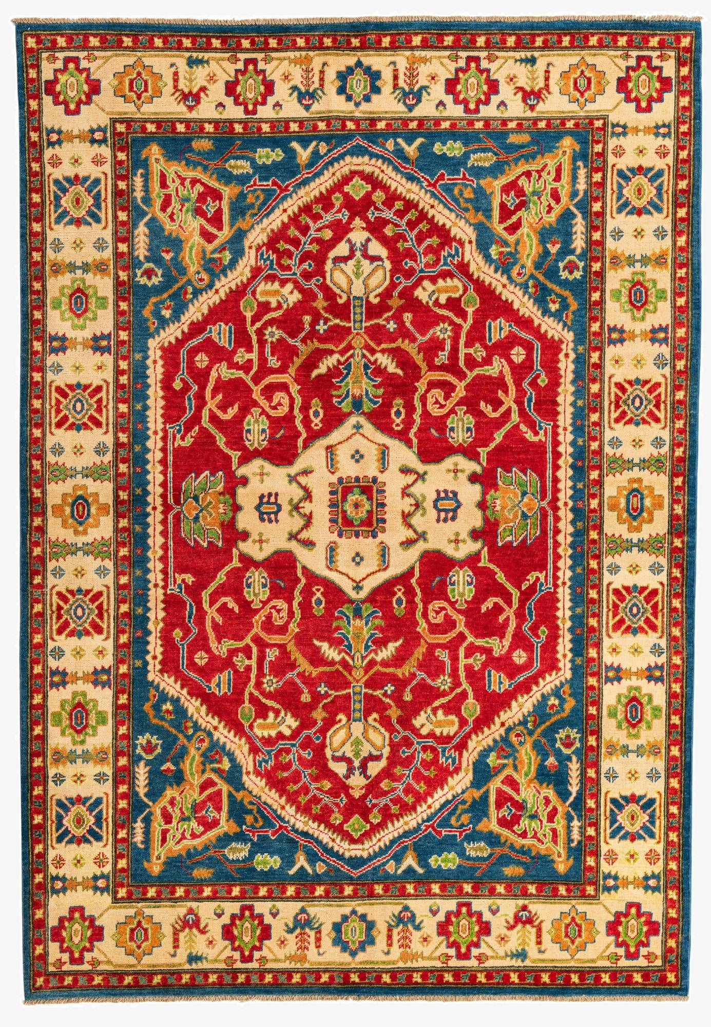  5' 8 x 8'  Hand Knotted Kazak Rug