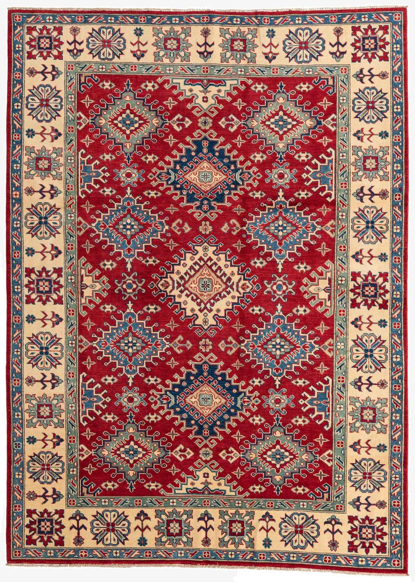  6' 9 x 9' 3  Hand Knotted Kazak Rug