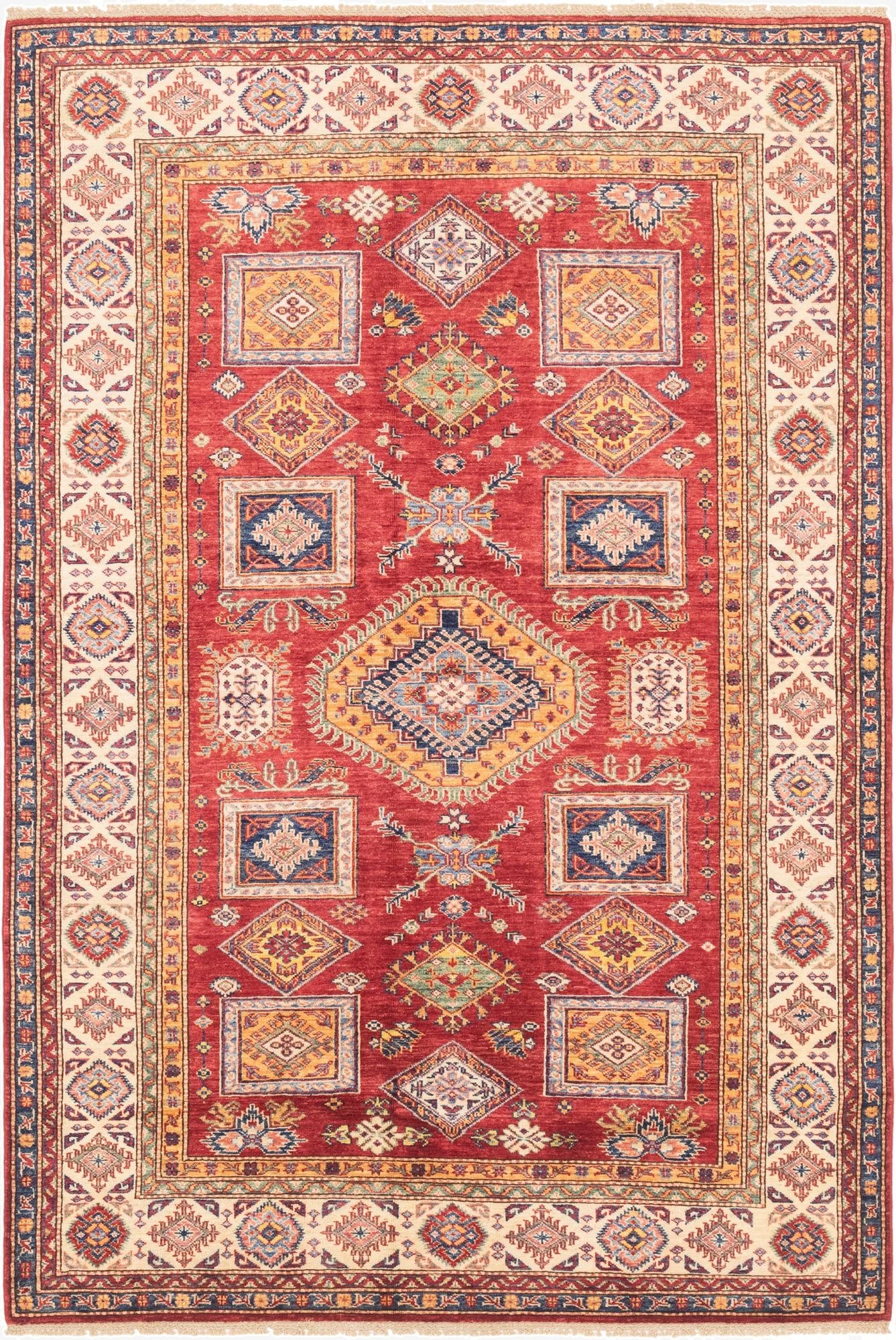  5' 7 x 8' 4  Hand Knotted Kazak Oriental Rug