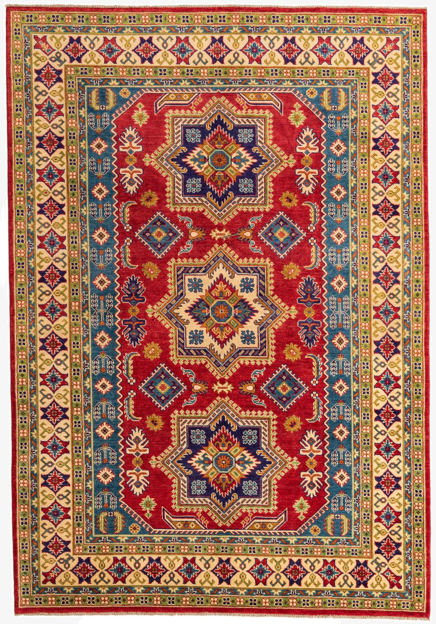  6' 9 x 9' 8  Hand Knotted Kazak Rug
