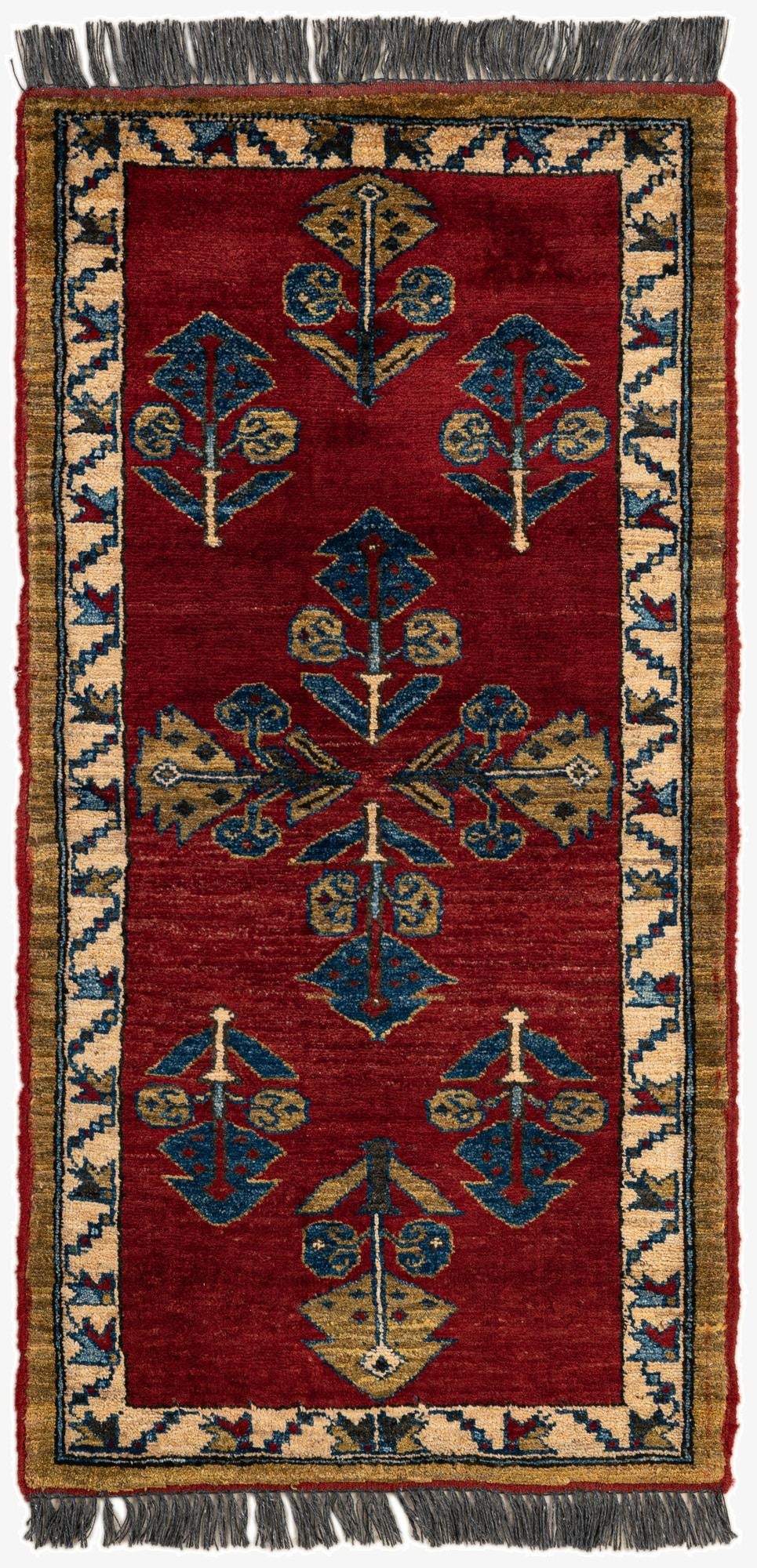  1' 11 x 3' 8  Hand Knotted Kazak Wool Rug