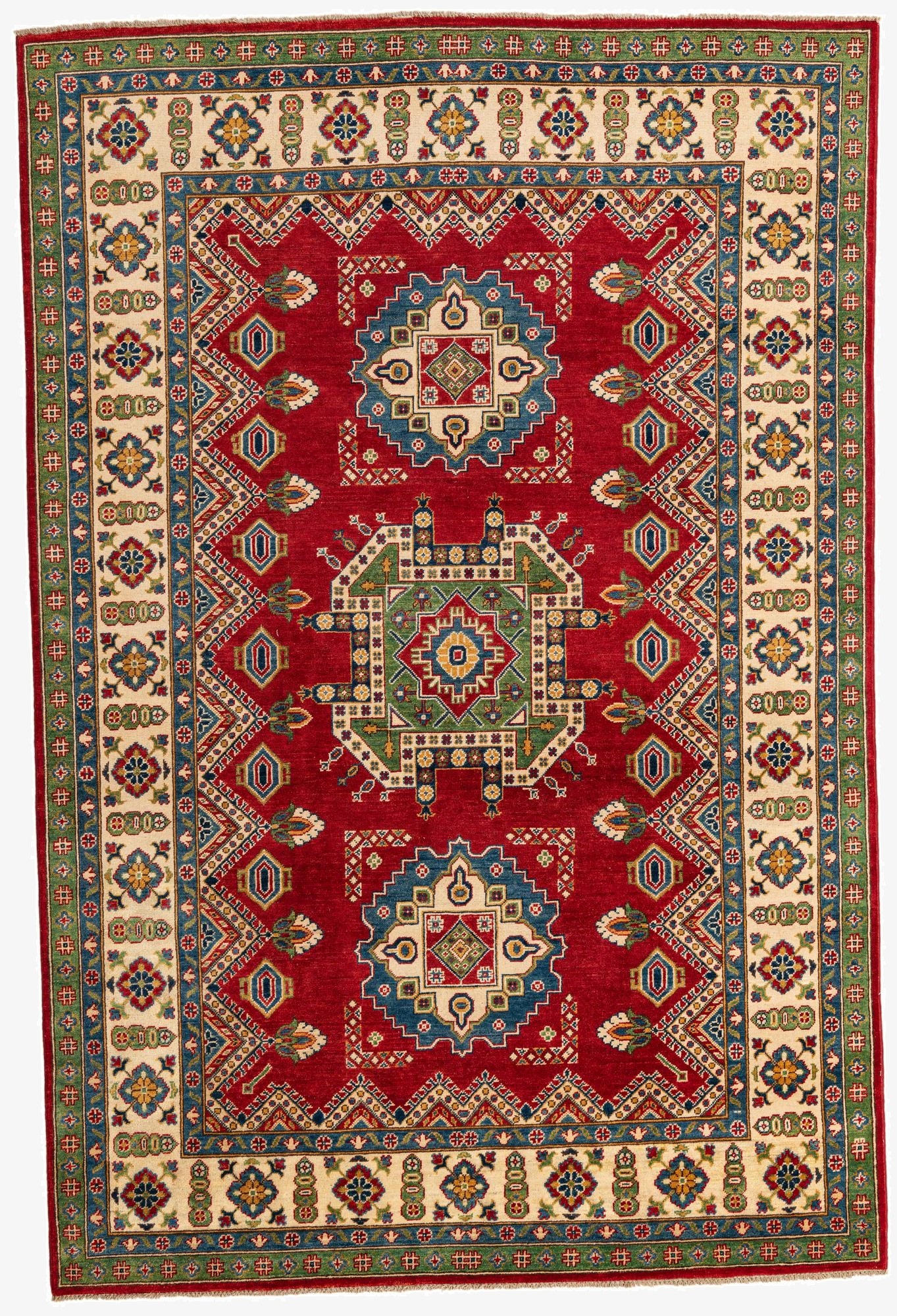  6' 7 x 9'  Hand Knotted Kazak Rug