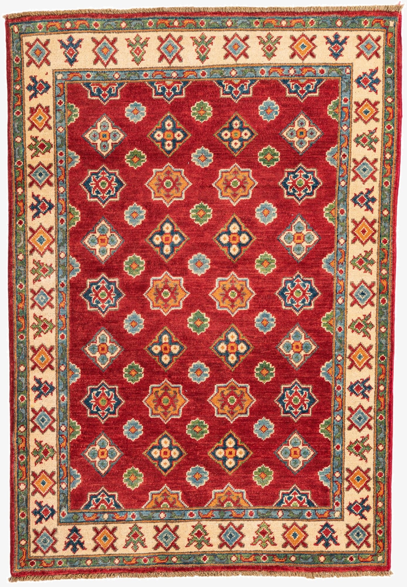 3' 6 x 5'  Hand Knotted Kazak Rug