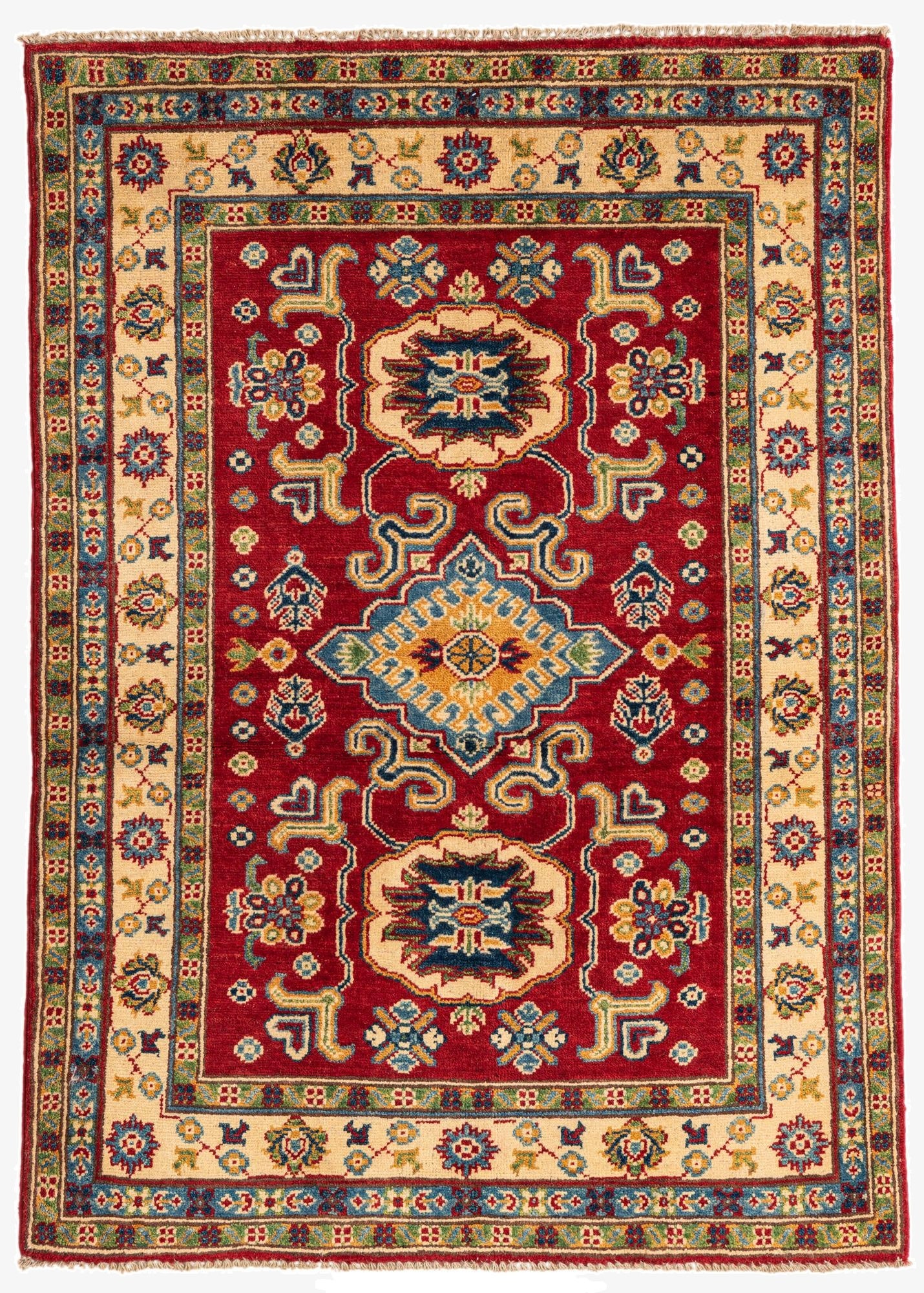  3' 5 x 4' 10  Hand Knotted Kazak Rug