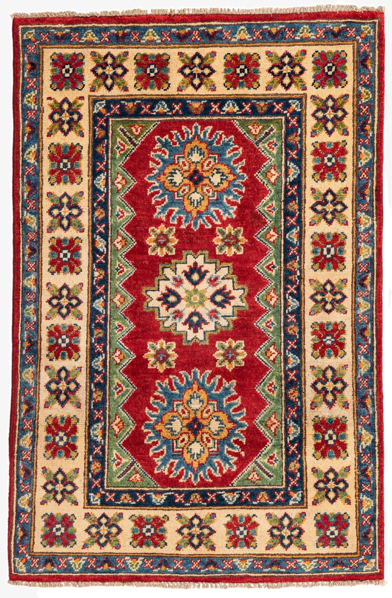  2' 9 x 4' 2  Hand Knotted Kazak Rug