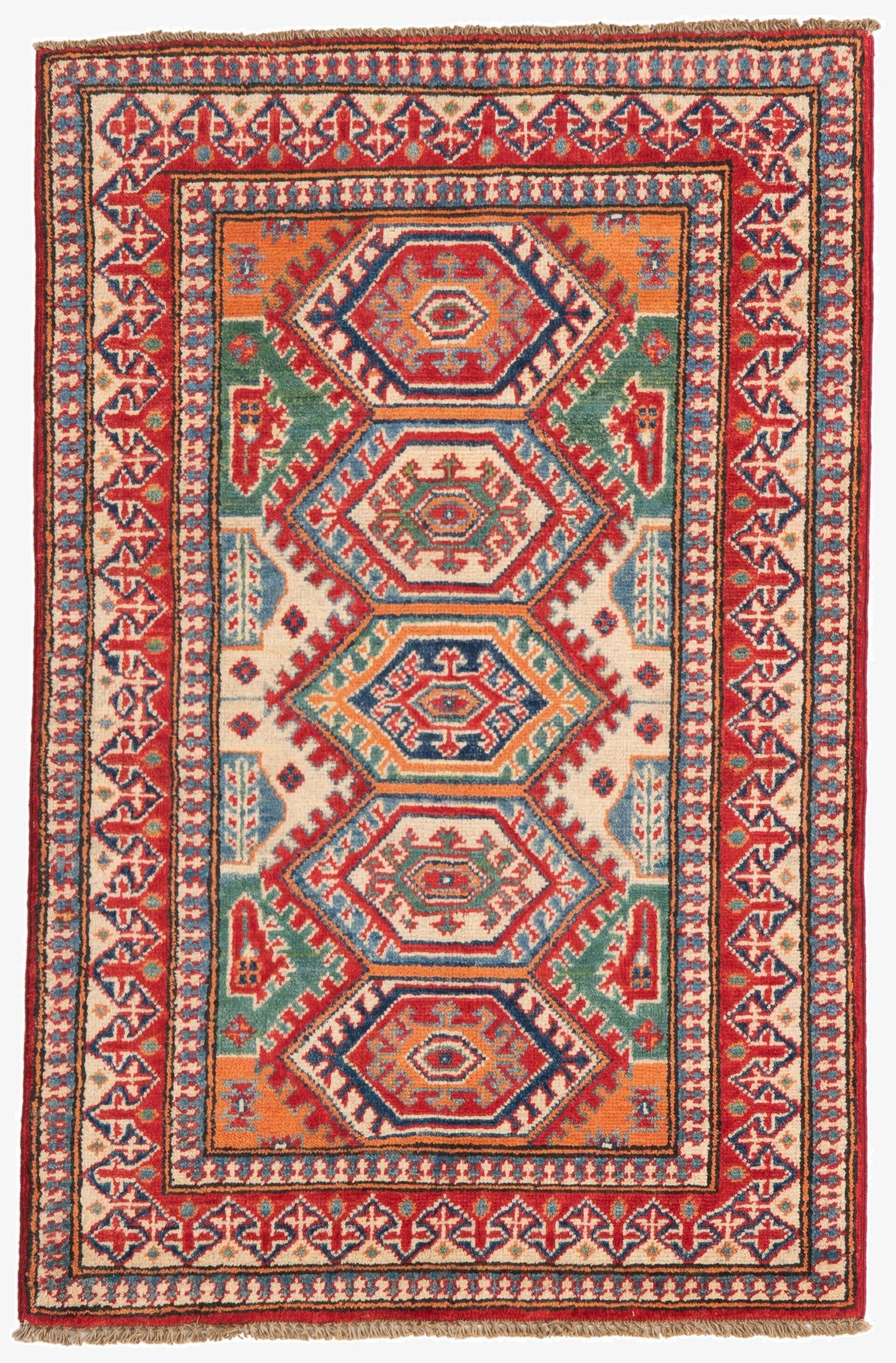  2' 8 x 4' 2  Hand Knotted Kazak Rug