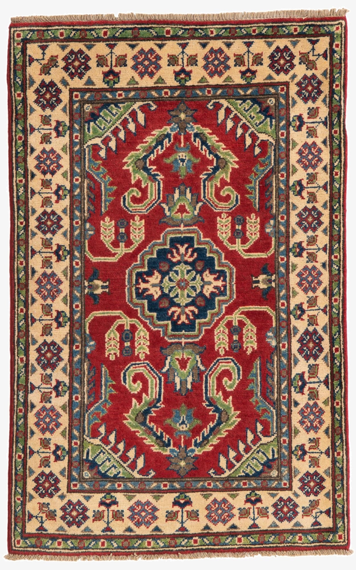  2' 8 x 4' 2  Hand Knotted Kazak Rug