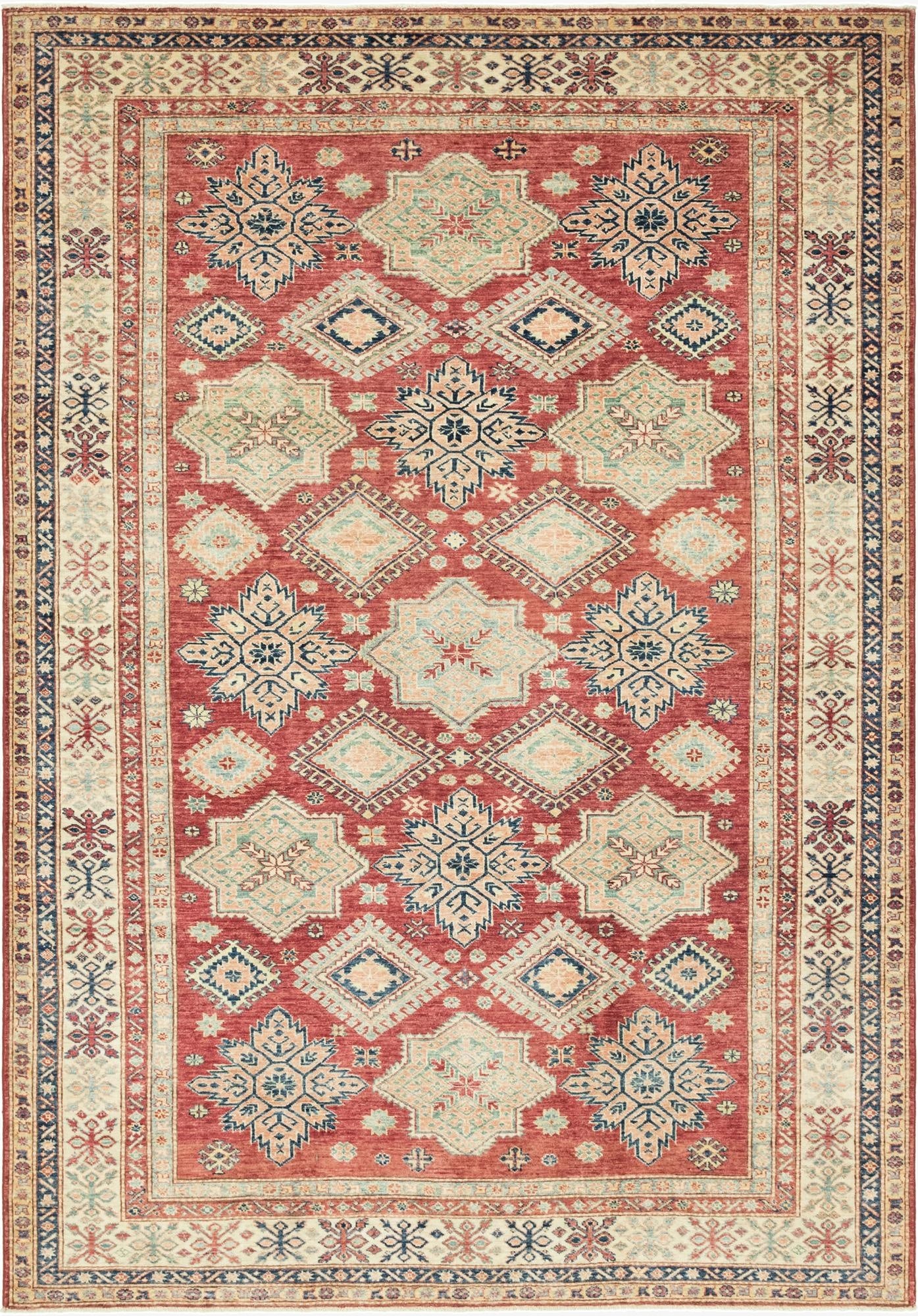  6' 7 x 9' 9  Hand Knotted Kazak Oriental Rug