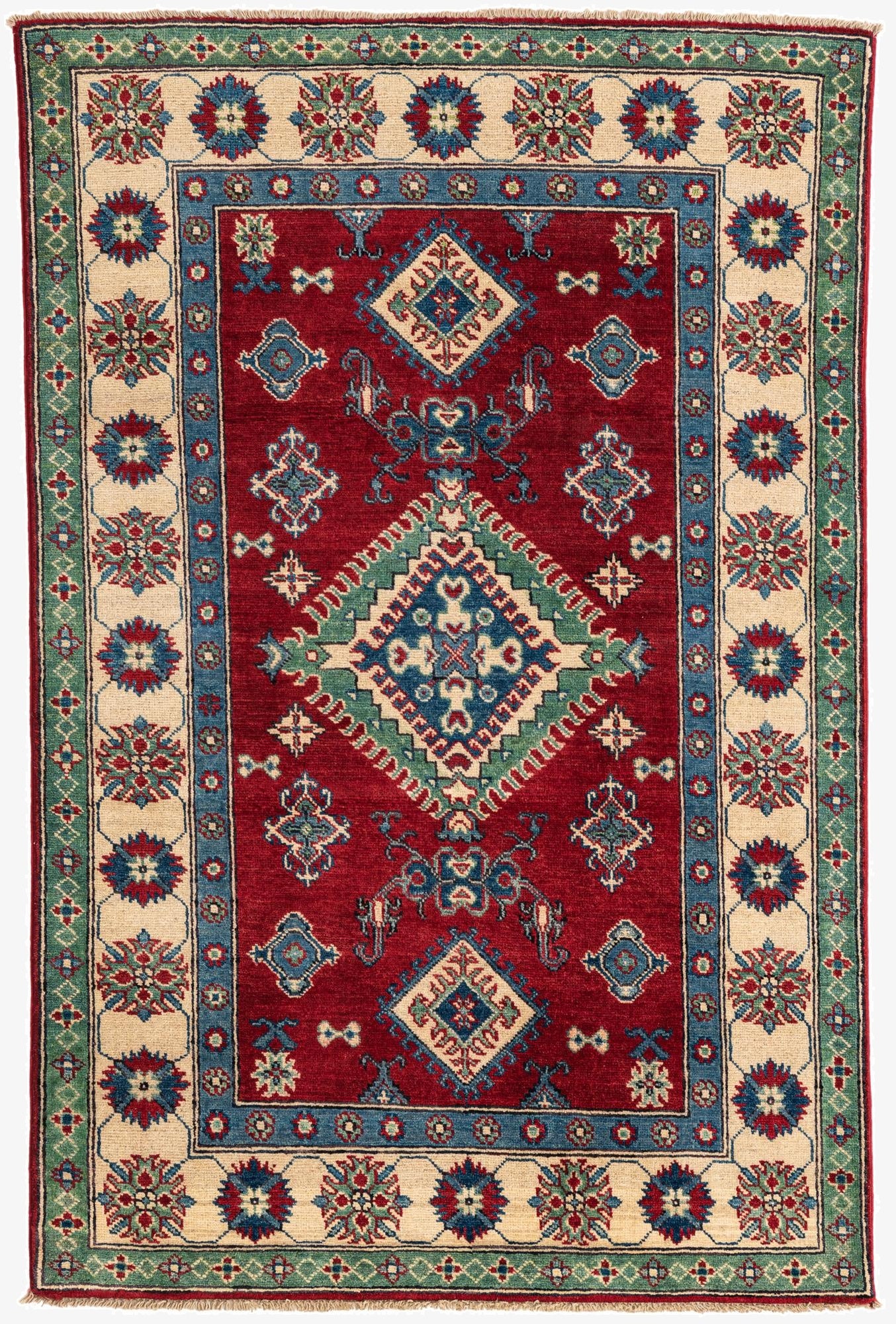  3' 9 x 5' 10  Hand Knotted Kazak Rug