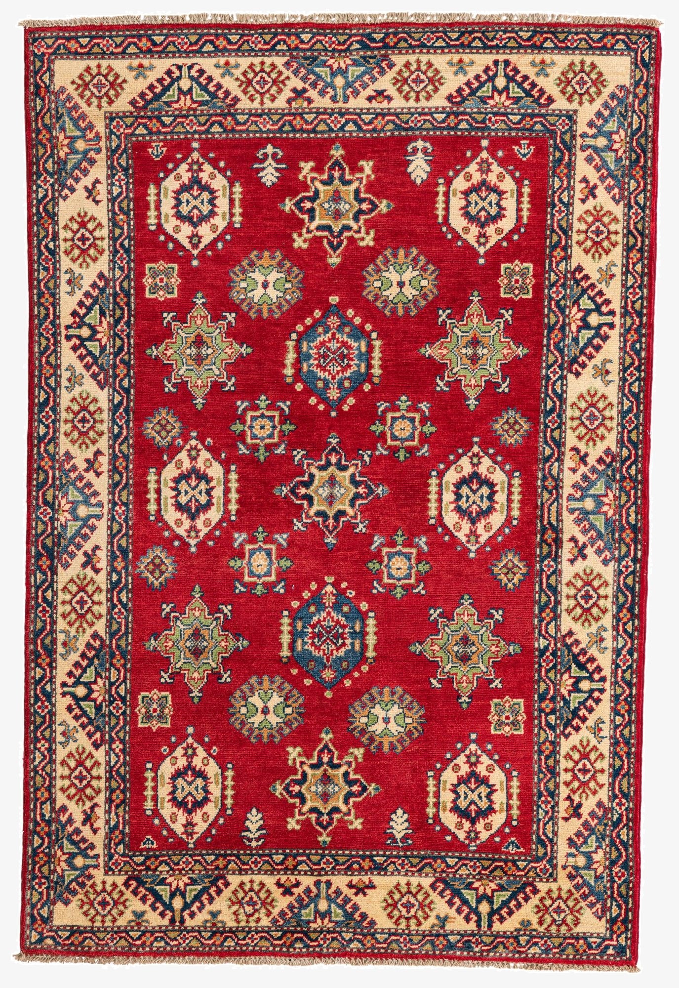  4' x 6' 1  Hand Knotted Kazak Rug