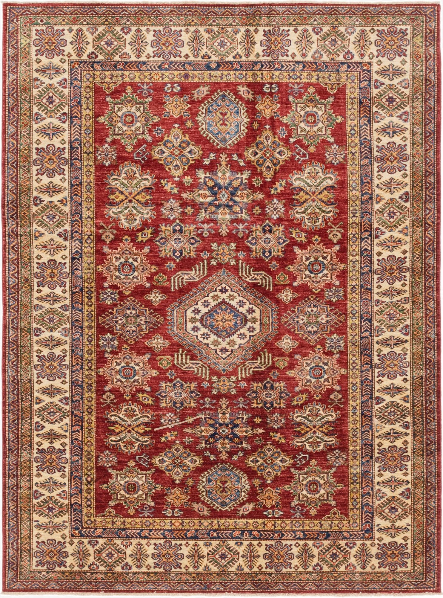  6' 7 x 9' 2  Hand Knotted Kazak Oriental Rug
